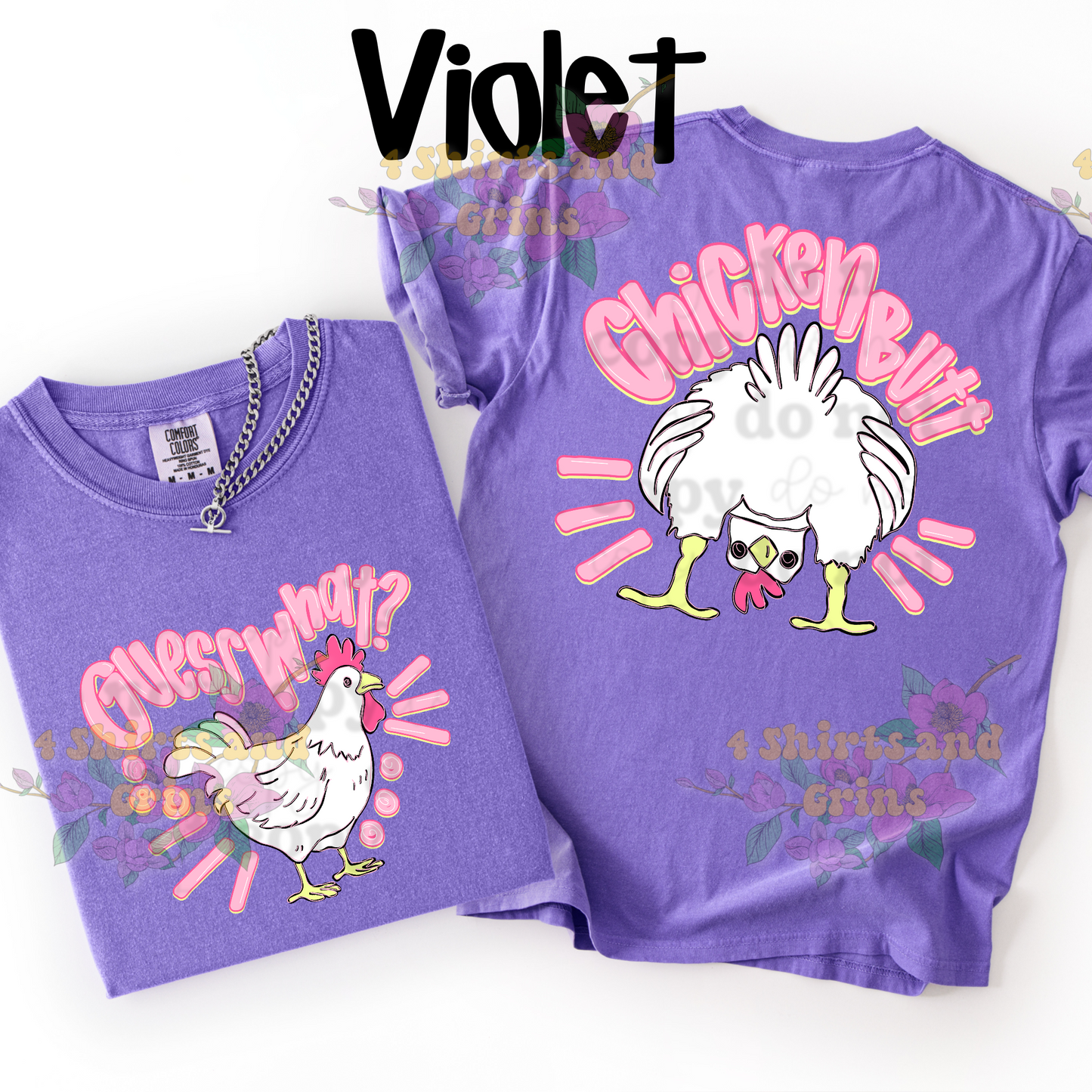 Funny Chicken Butt Shirt | Guess What Tee | Kids & Adult Graphic Tee | Comfort Colors Shirt | Matching Sibling Outfit