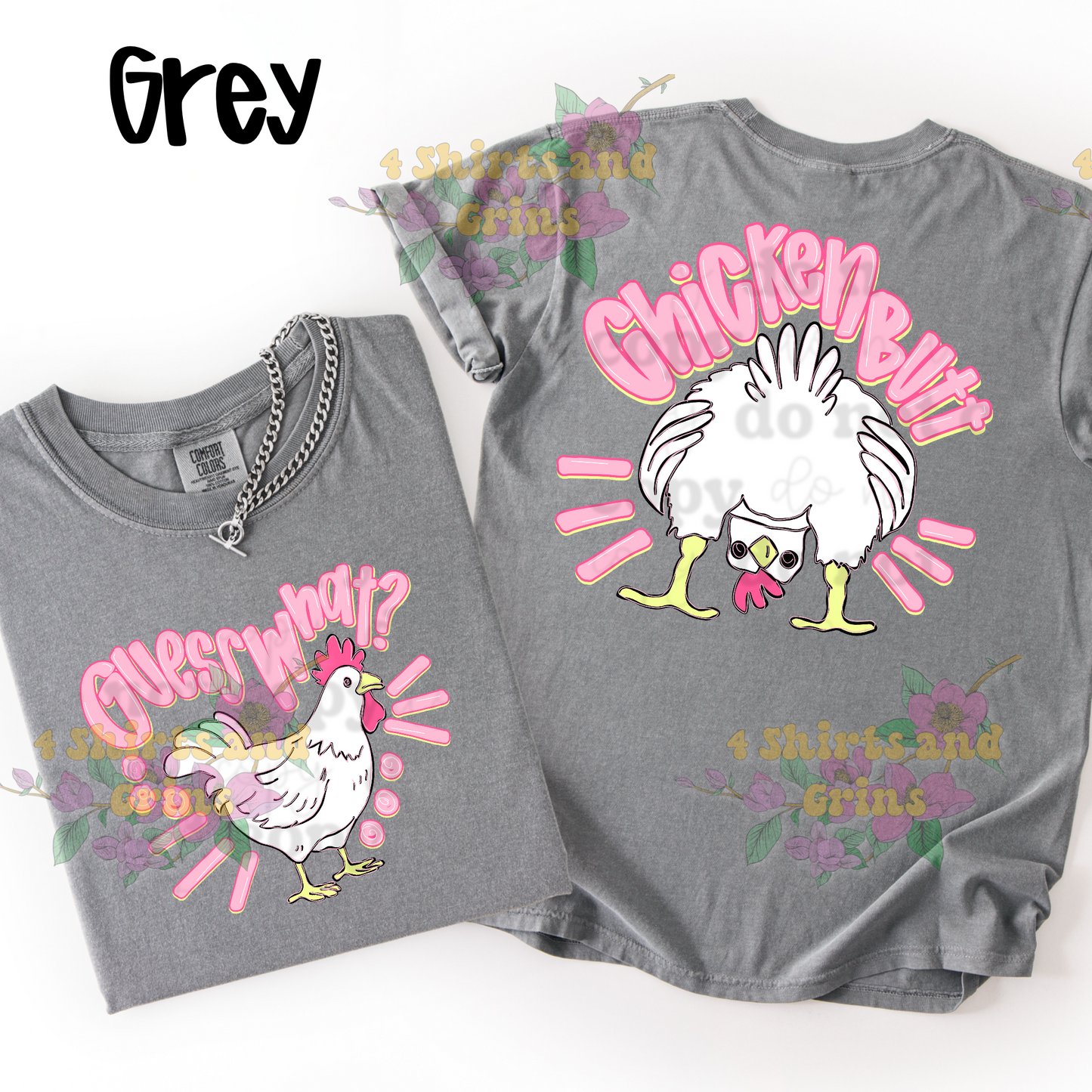 Funny Chicken Butt Shirt | Guess What Tee | Kids & Adult Graphic Tee | Comfort Colors Shirt | Matching Sibling Outfit