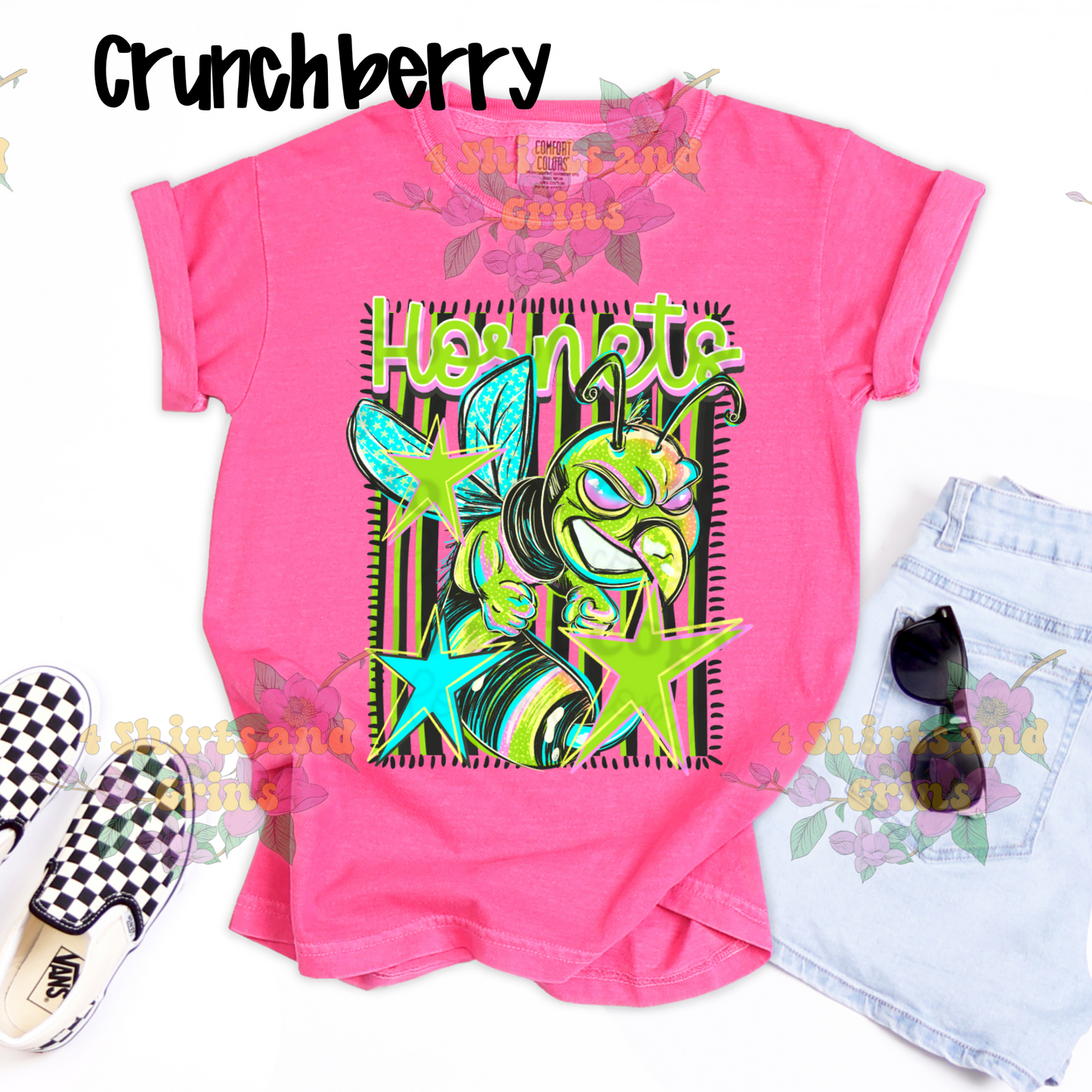 Neon Hornets Spirit Tee – Retro Hornet Graphic Shirt | Comfort Colors