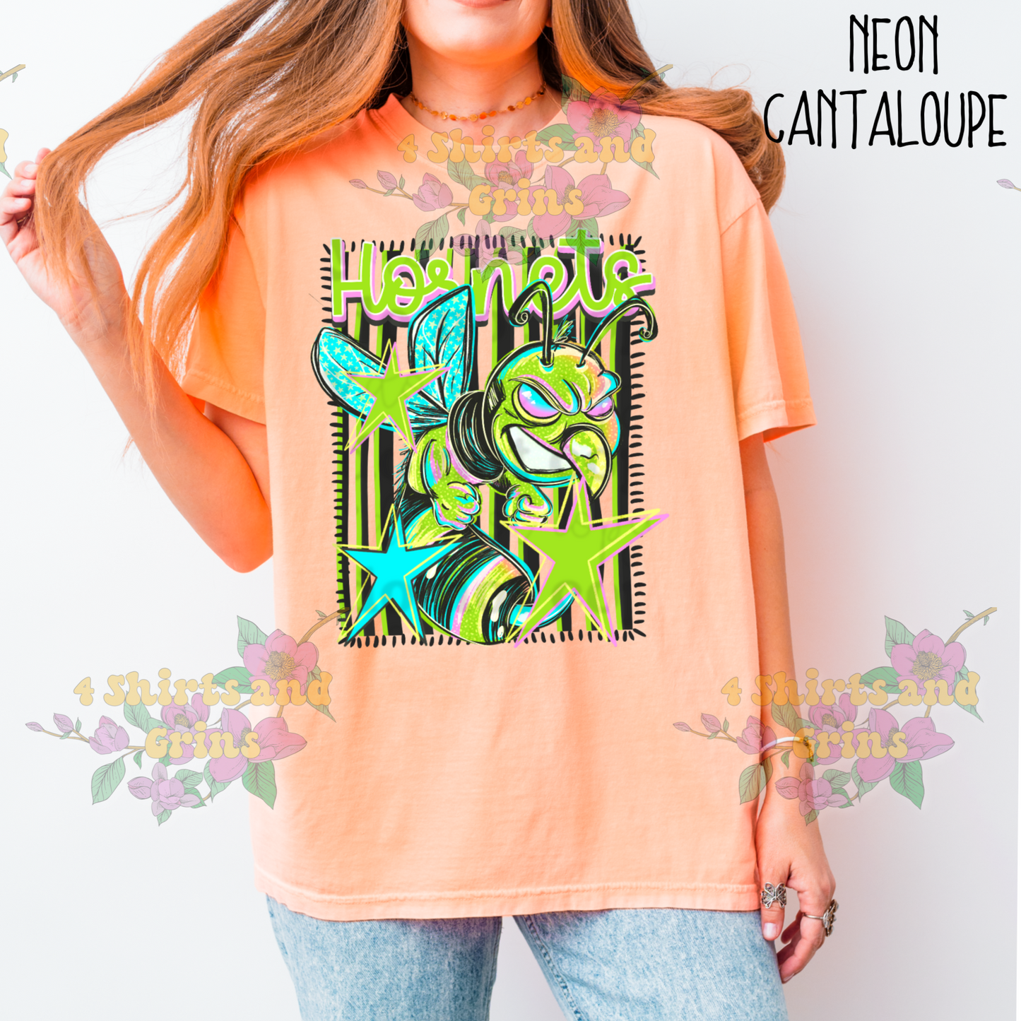 Neon Hornets Spirit Tee – Retro Hornet Graphic Shirt | Comfort Colors