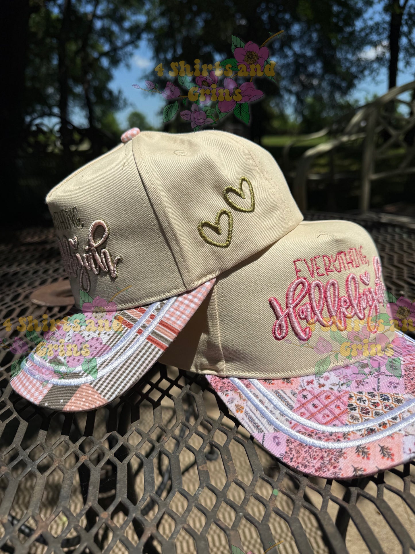 Everything Hallelujah Embroidered Patchwork Trucker Hat