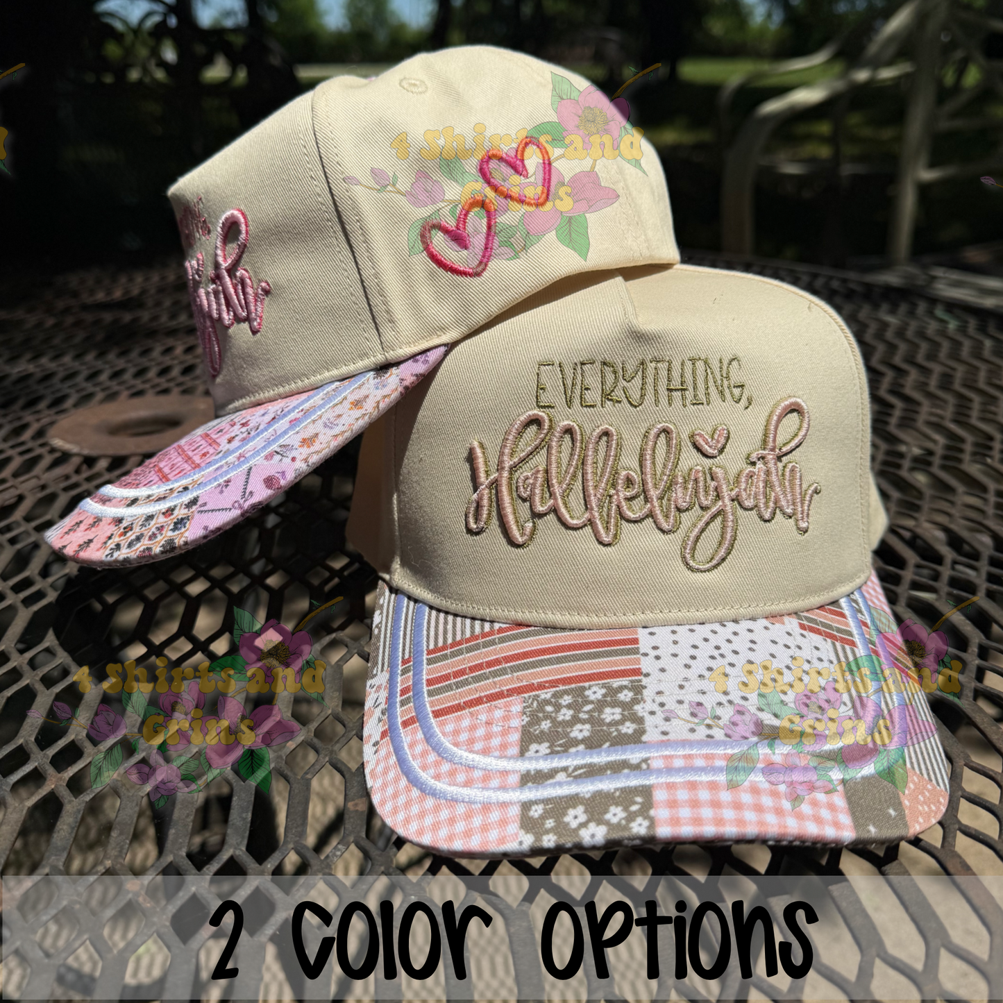 Everything Hallelujah Embroidered Patchwork Trucker Hat