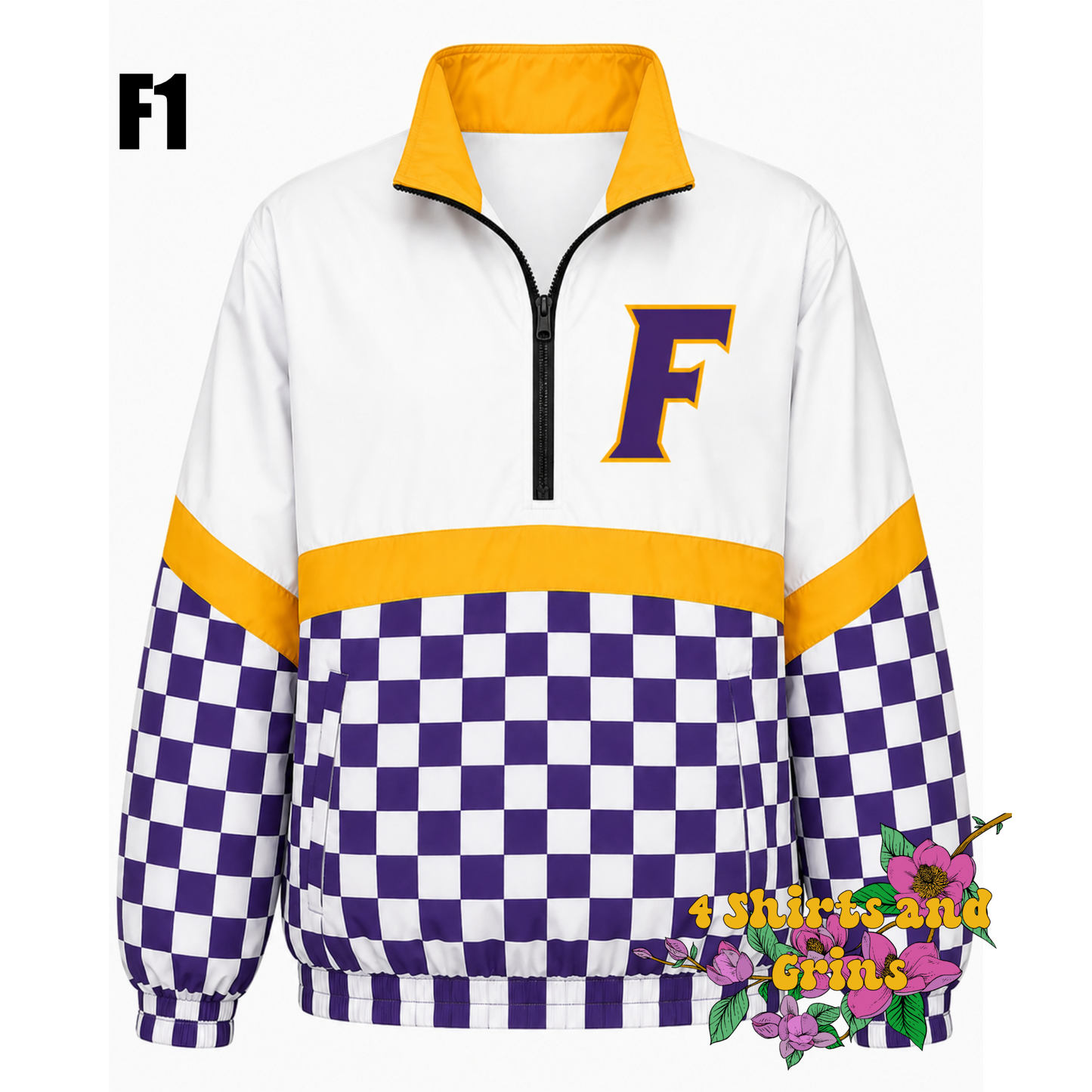 Custom Spirit Jacket Preorder | Personalized Checkerboard or Leopard Quarter Zip Pullover | Youth & Adult Sizes