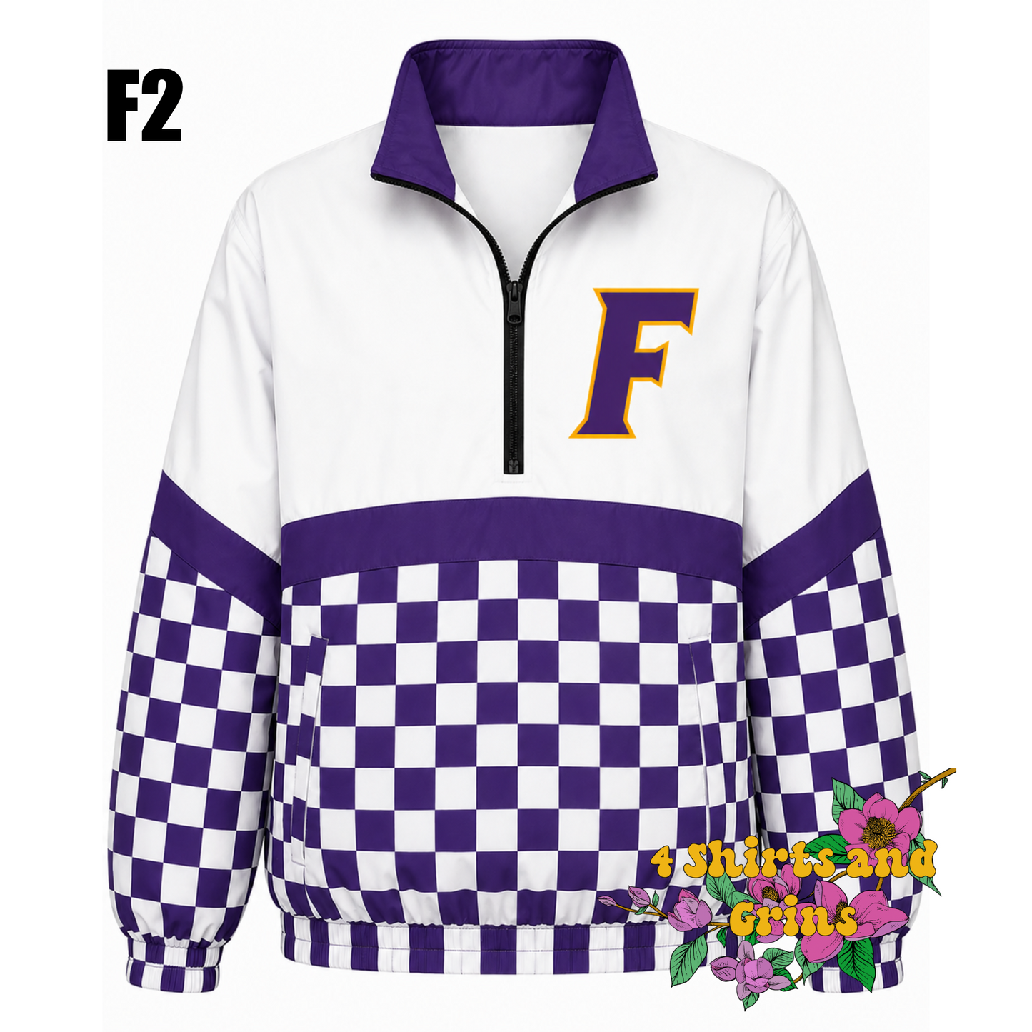 Custom Spirit Jacket Preorder | Personalized Checkerboard or Leopard Quarter Zip Pullover | Youth & Adult Sizes