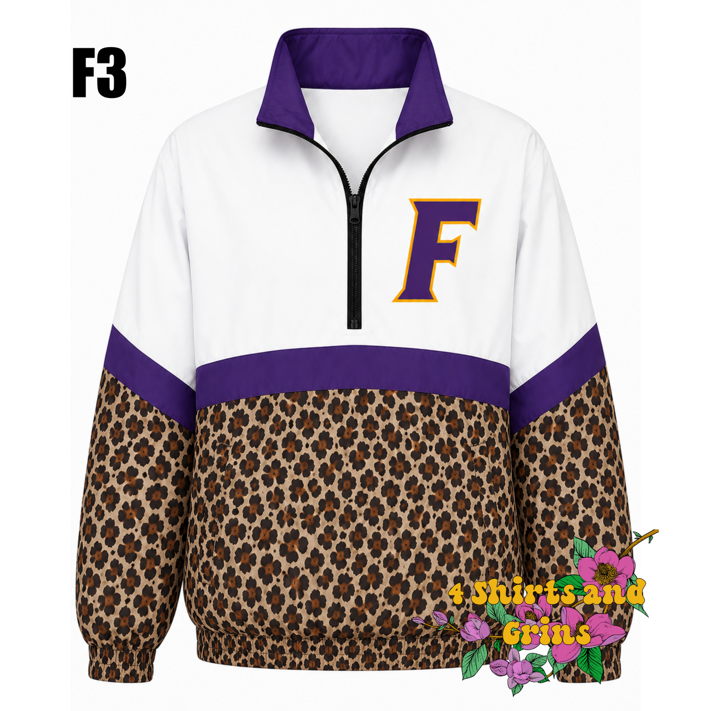 Custom Spirit Jacket Preorder | Personalized Checkerboard or Leopard Quarter Zip Pullover | Youth & Adult Sizes