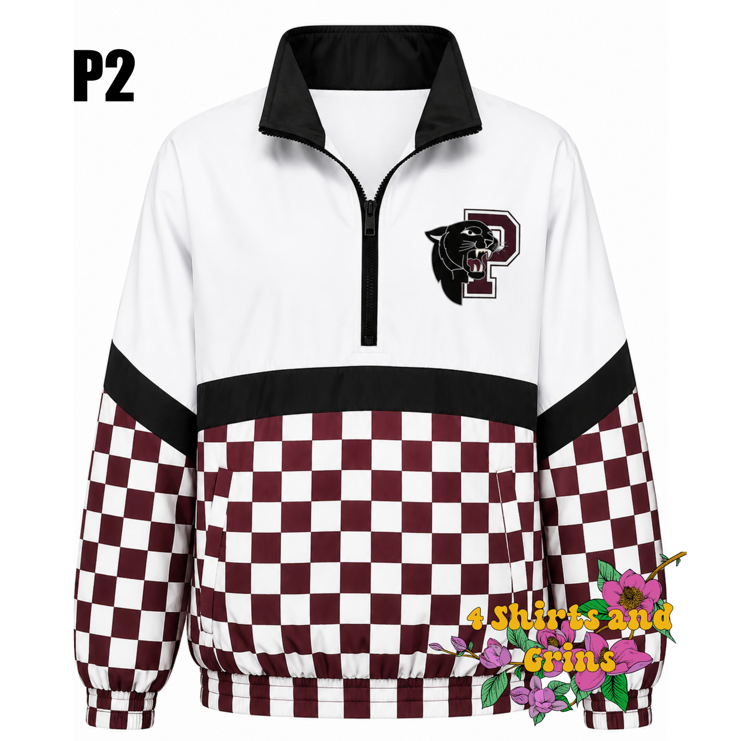 Custom Spirit Jacket Preorder | Personalized Checkerboard or Leopard Quarter Zip Pullover | Youth & Adult Sizes