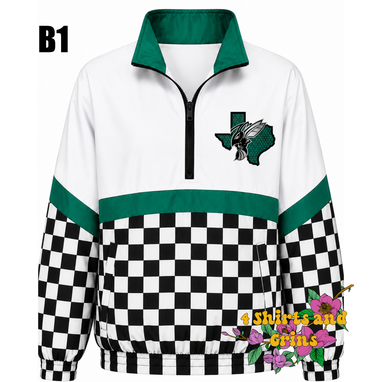 Custom Spirit Jacket Preorder | Personalized Checkerboard or Leopard Quarter Zip Pullover | Youth & Adult Sizes