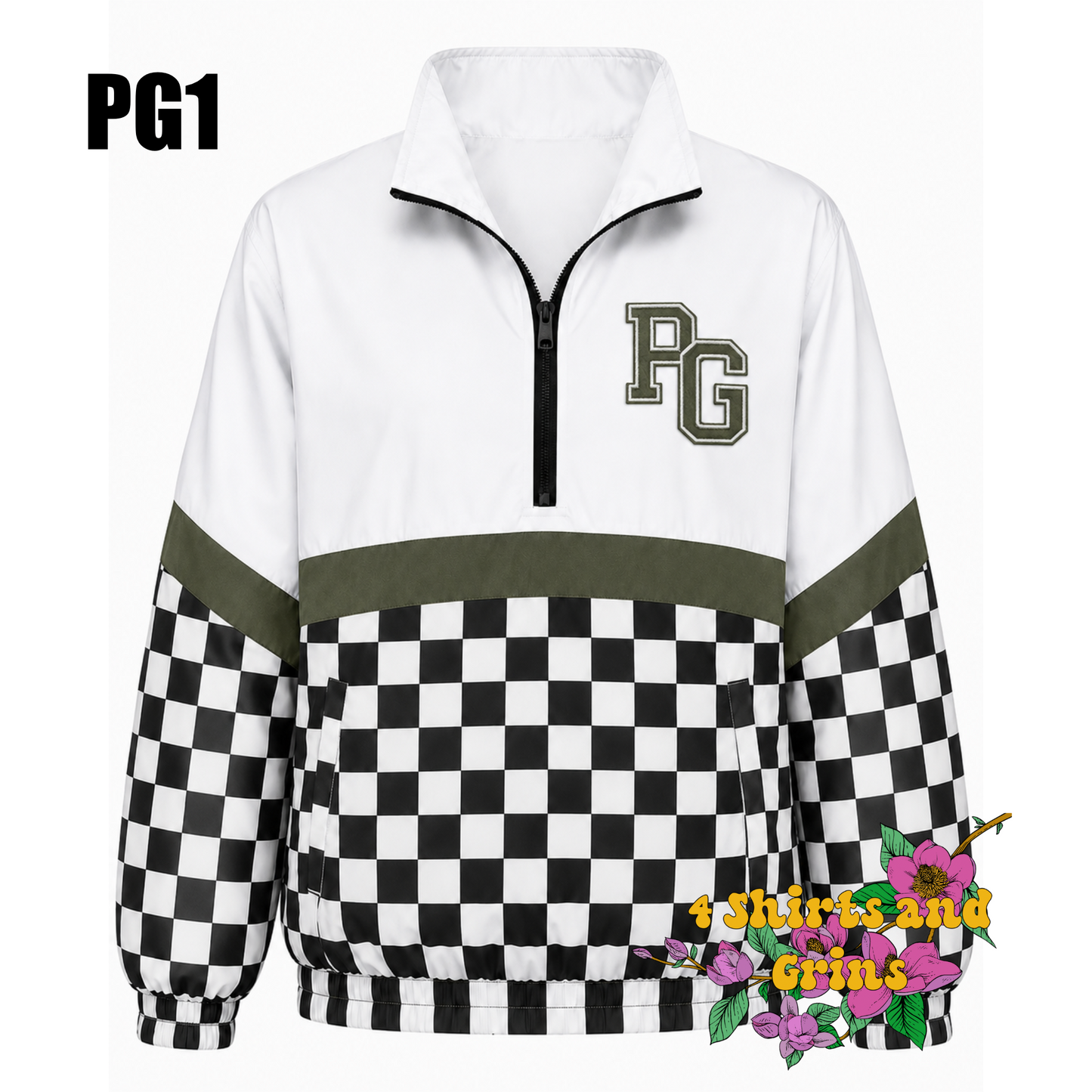 Custom Spirit Jacket Preorder | Personalized Checkerboard or Leopard Quarter Zip Pullover | Youth & Adult Sizes