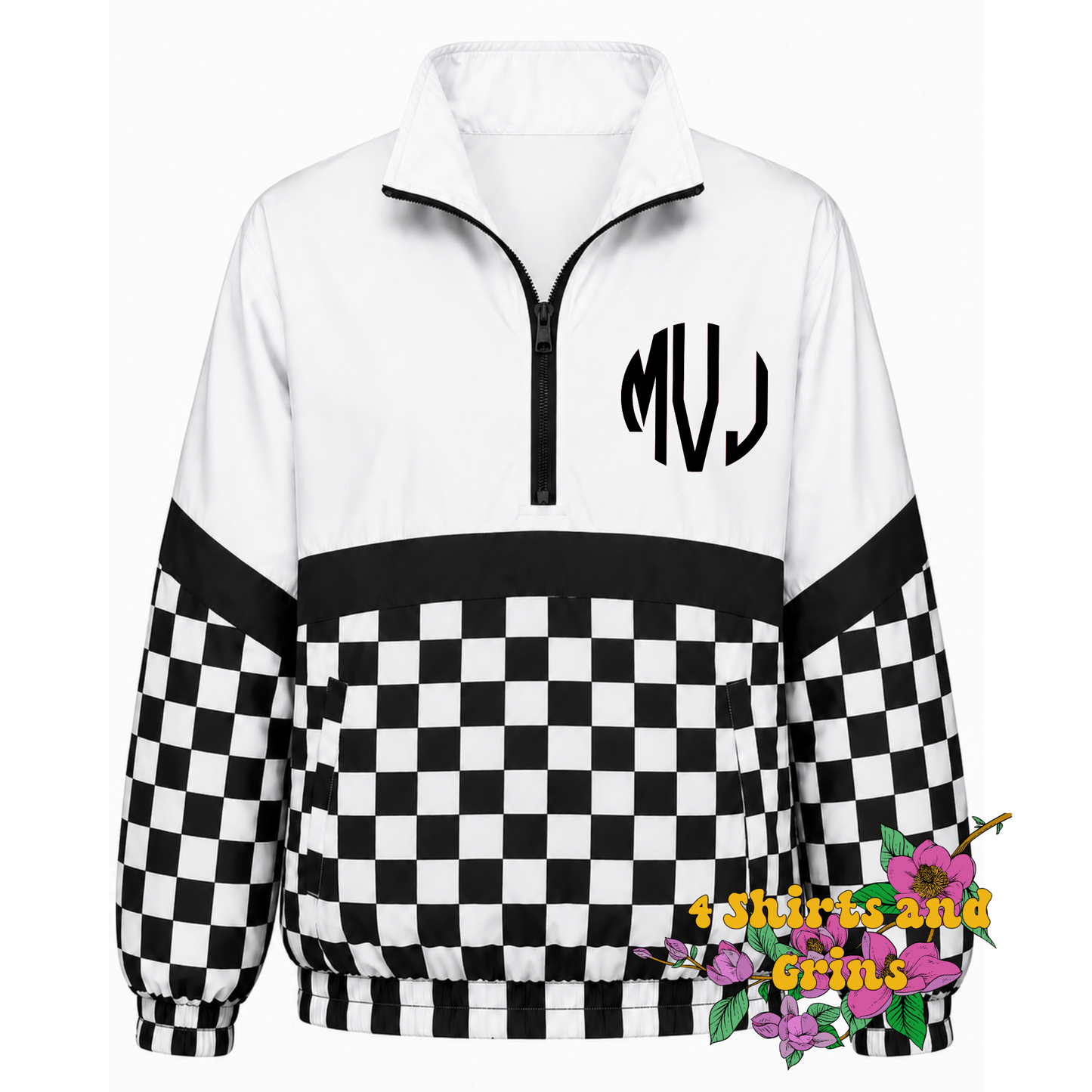 Custom Spirit Jacket Preorder | Personalized Checkerboard or Leopard Quarter Zip Pullover | Youth & Adult Sizes