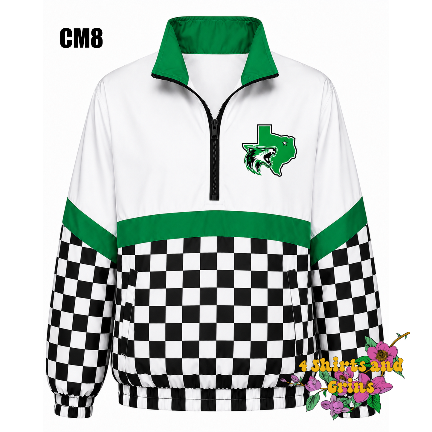 Custom Spirit Jacket Preorder | Personalized Checkerboard or Leopard Quarter Zip Pullover | Youth & Adult Sizes