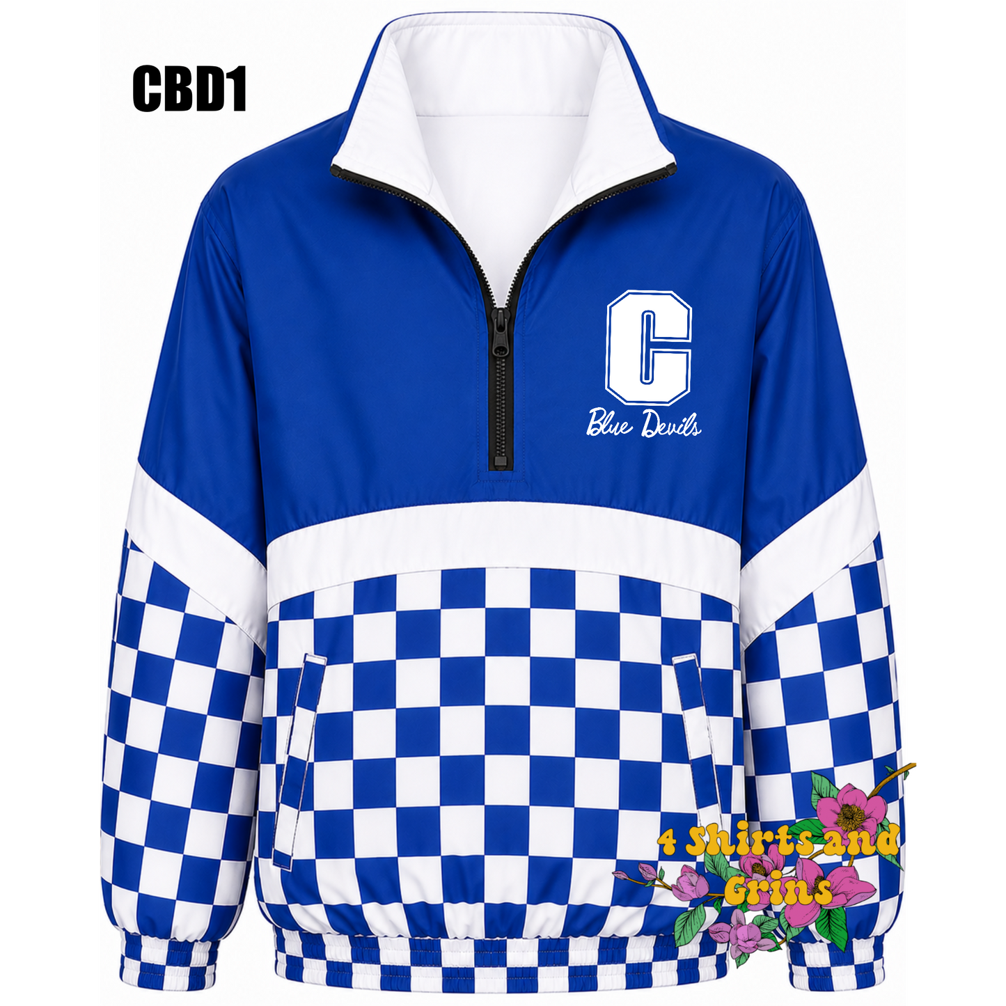 Custom Spirit Jacket Preorder | Personalized Checkerboard or Leopard Quarter Zip Pullover | Youth & Adult Sizes