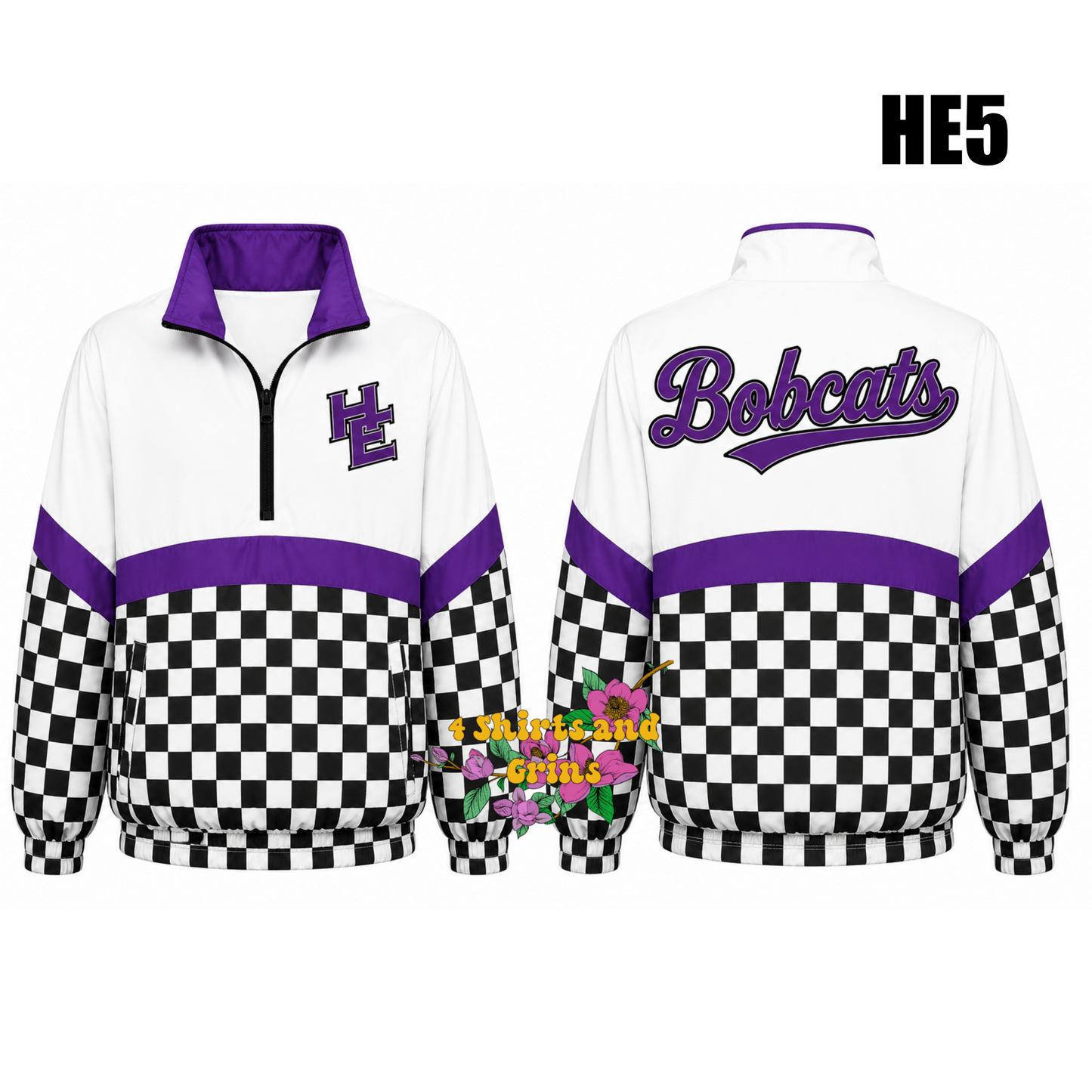 Custom Spirit Jacket Preorder | Personalized Checkerboard or Leopard Quarter Zip Pullover | Youth & Adult Sizes