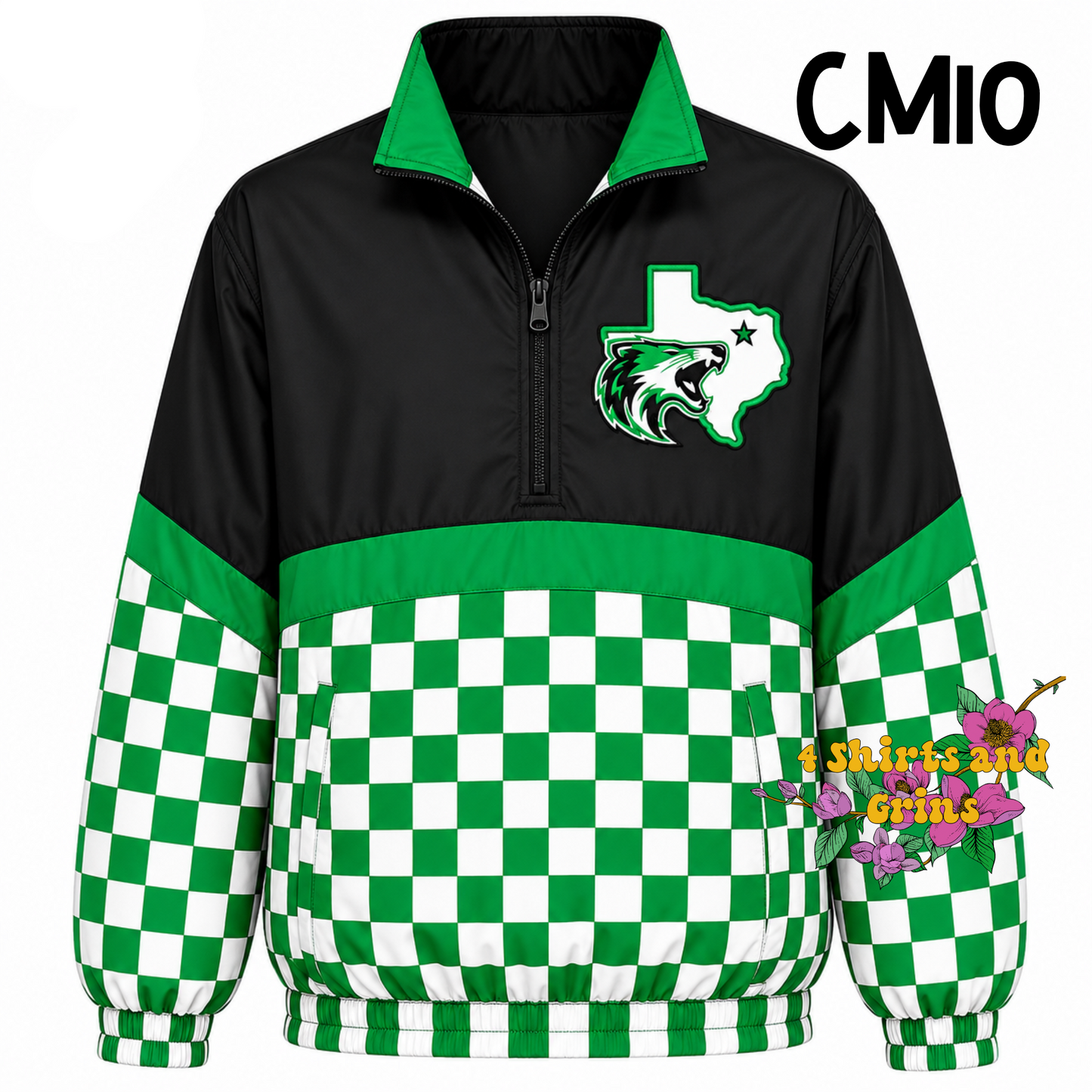 Custom Spirit Jacket Preorder | Personalized Checkerboard or Leopard Quarter Zip Pullover | Youth & Adult Sizes