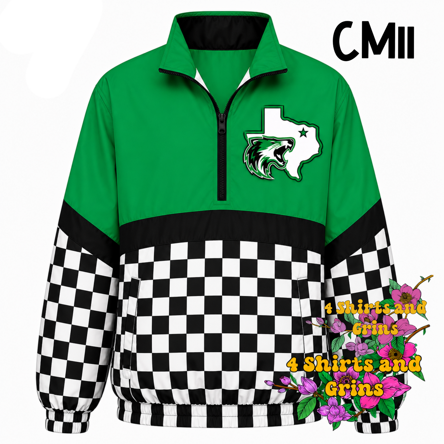 Custom Spirit Jacket Preorder | Personalized Checkerboard or Leopard Quarter Zip Pullover | Youth & Adult Sizes