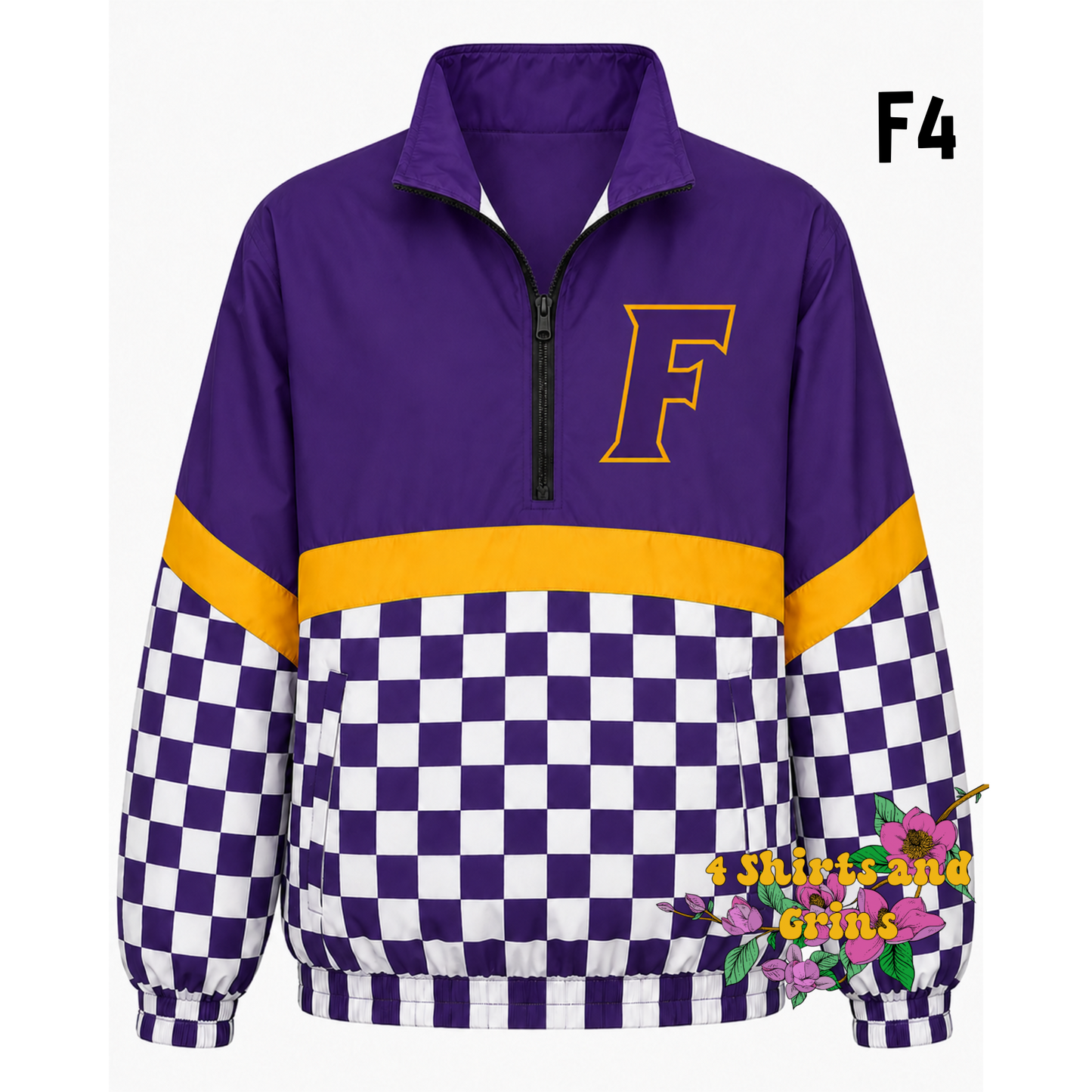 Custom Spirit Jacket Preorder | Personalized Checkerboard or Leopard Quarter Zip Pullover | Youth & Adult Sizes