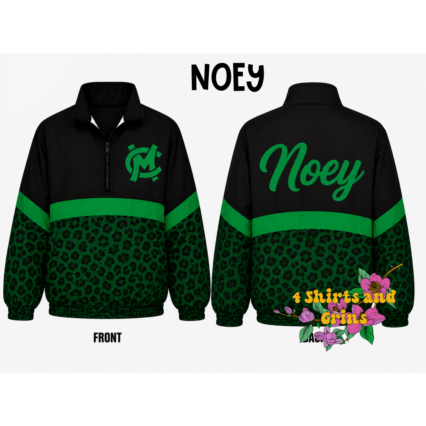 Custom Spirit Jacket Preorder | Personalized Checkerboard or Leopard Quarter Zip Pullover | Youth & Adult Sizes