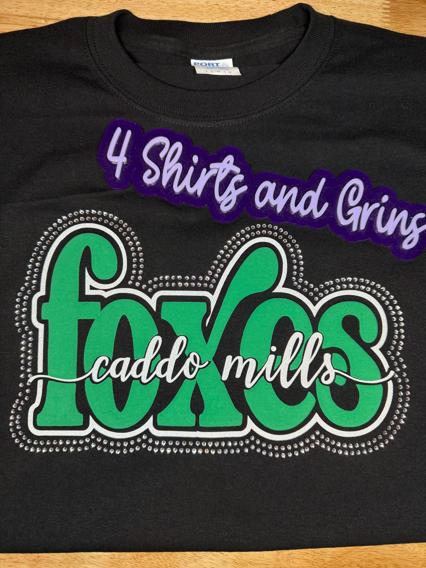 Caddo Mills Foxes Puff & Rhinestone Shirt – Youth & Adult | T-Shirt, Long Sleeve, or Sweatshirt