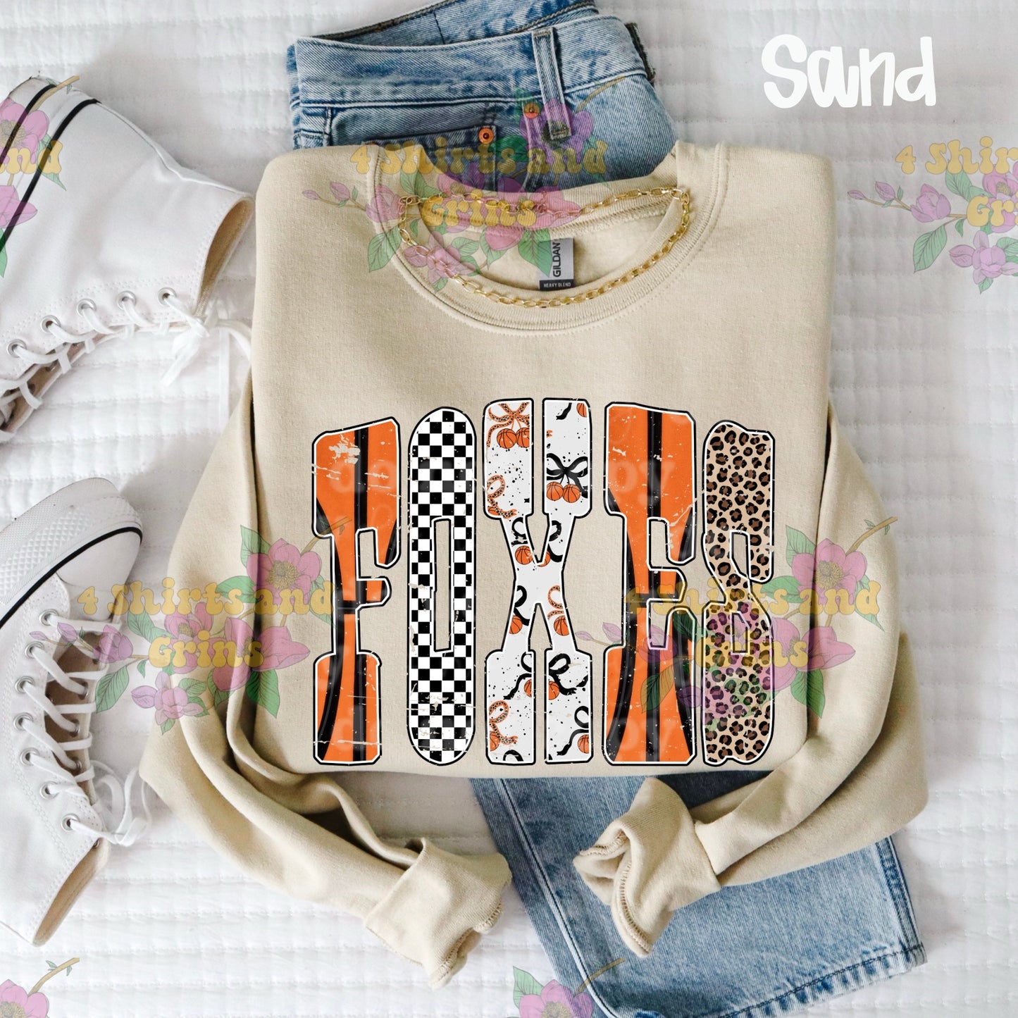 Foxes Basketball Retro Pattern Shirt | Youth & Adult T-Shirt, Long Sleeve, Sweatshirt, or Hoodie