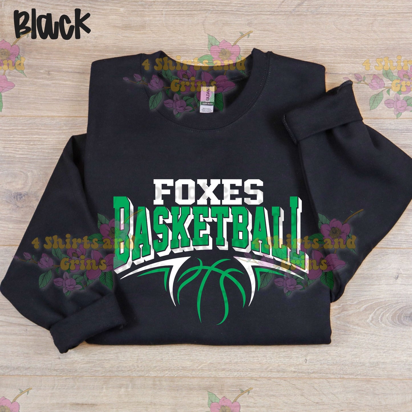 Foxes Basketball Arch Design Shirt – Black or Ash | Gildan or Port & Co