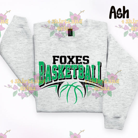 Foxes Basketball Arch Design Shirt – Black or Ash | Gildan or Port & Co