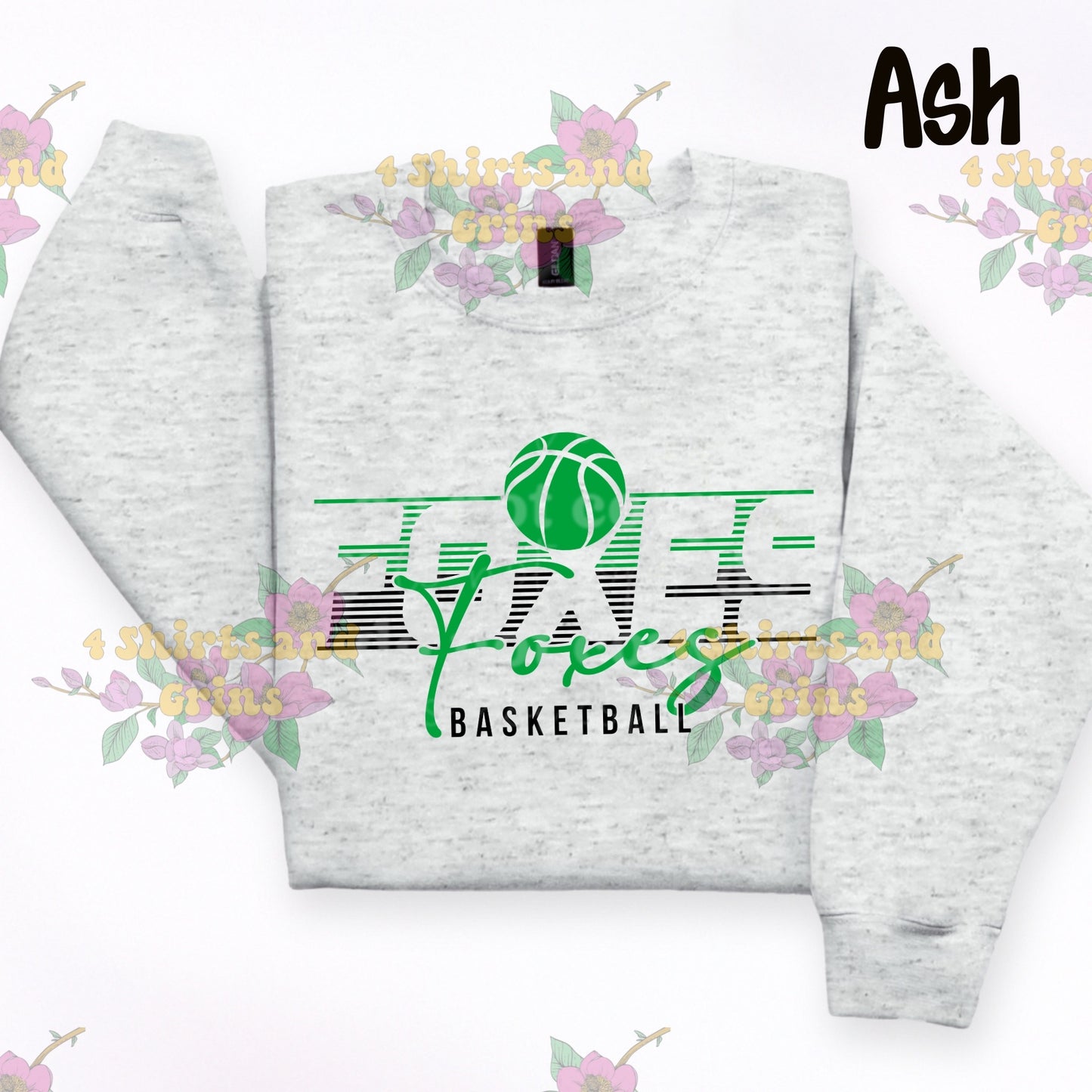 Foxes Basketball Script Lines Shirt – Youth & Adult T-Shirt, Long Sleeve, Sweatshirt, or Hoodie