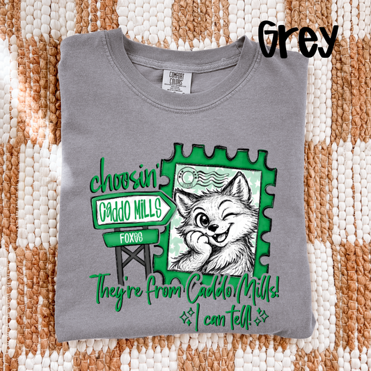Choosin' Caddo Mills Foxes Comfort Colors® T-Shirt | Funny School Spirit Shirt | Football Game Day Tee | Youth & Adult Sizes