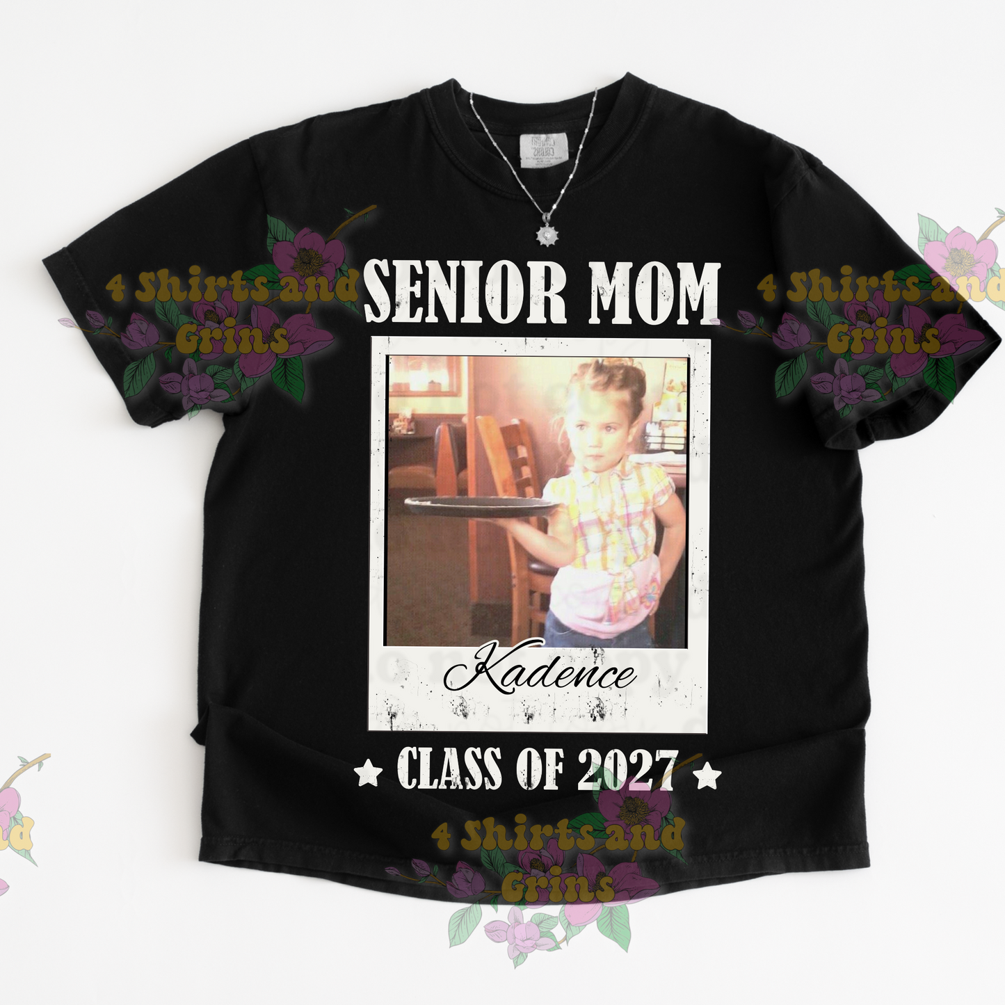 Custom Senior Mom Photo Shirt | Personalized Senior 2027 Tee | Senior Dad, Grandma & Family Graduation Shirt