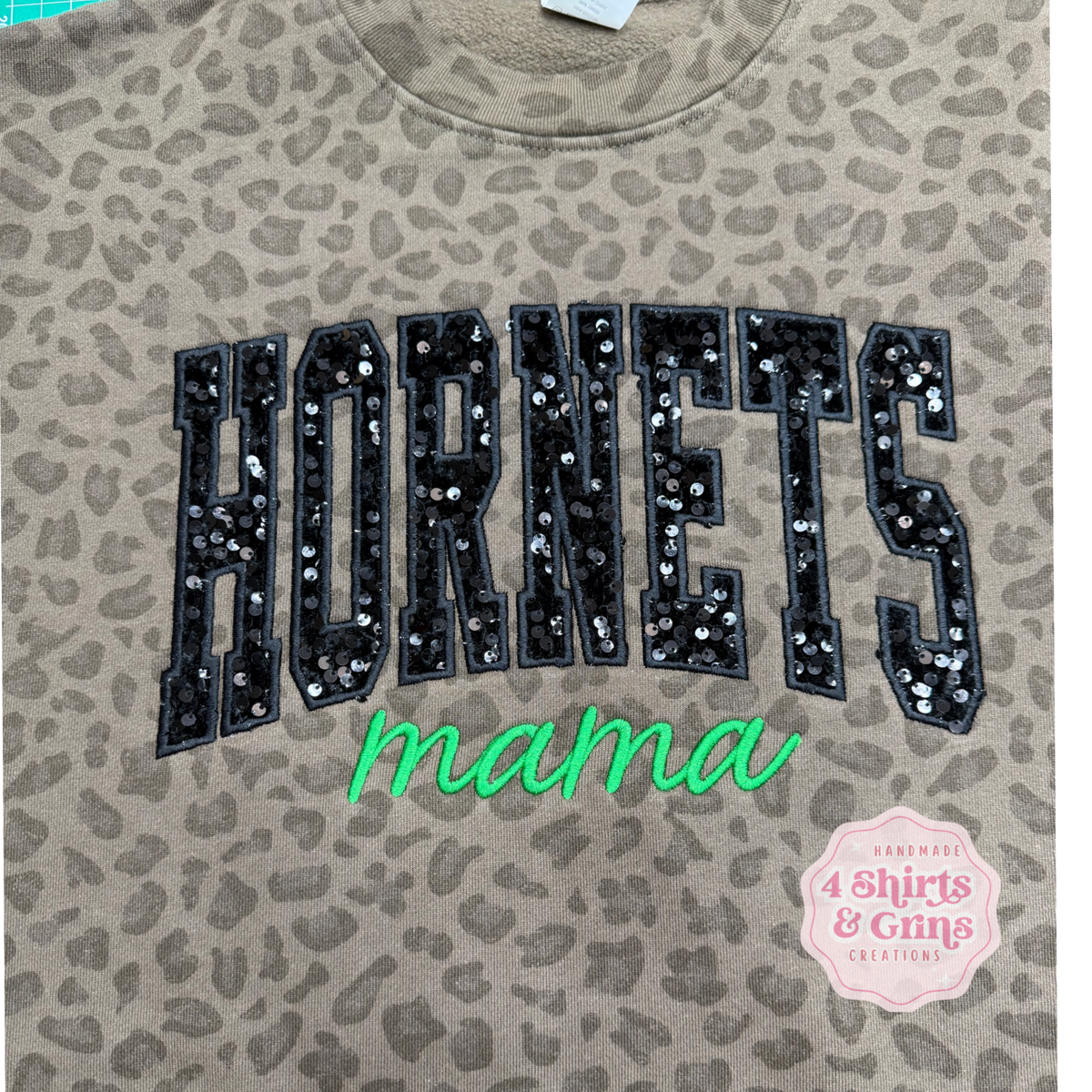 Custom Sequin Mascot Embroidered Sweatshirt | Personalized School Spirit Crewneck | Choose Wording, Sequin Color & Thread Color