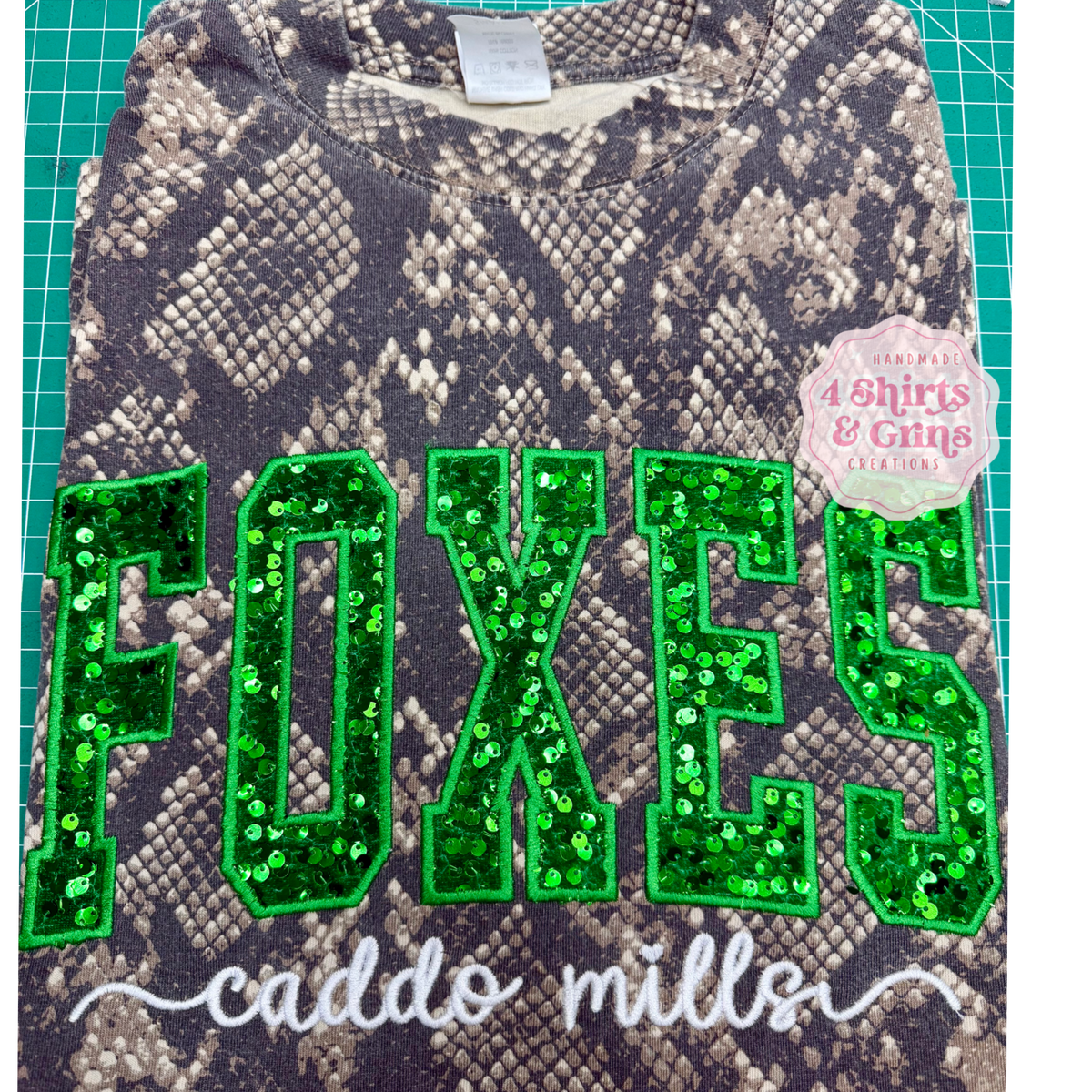 Custom Sequin Mascot Embroidered Sweatshirt | Personalized School Spirit Crewneck | Choose Wording, Sequin Color & Thread Color