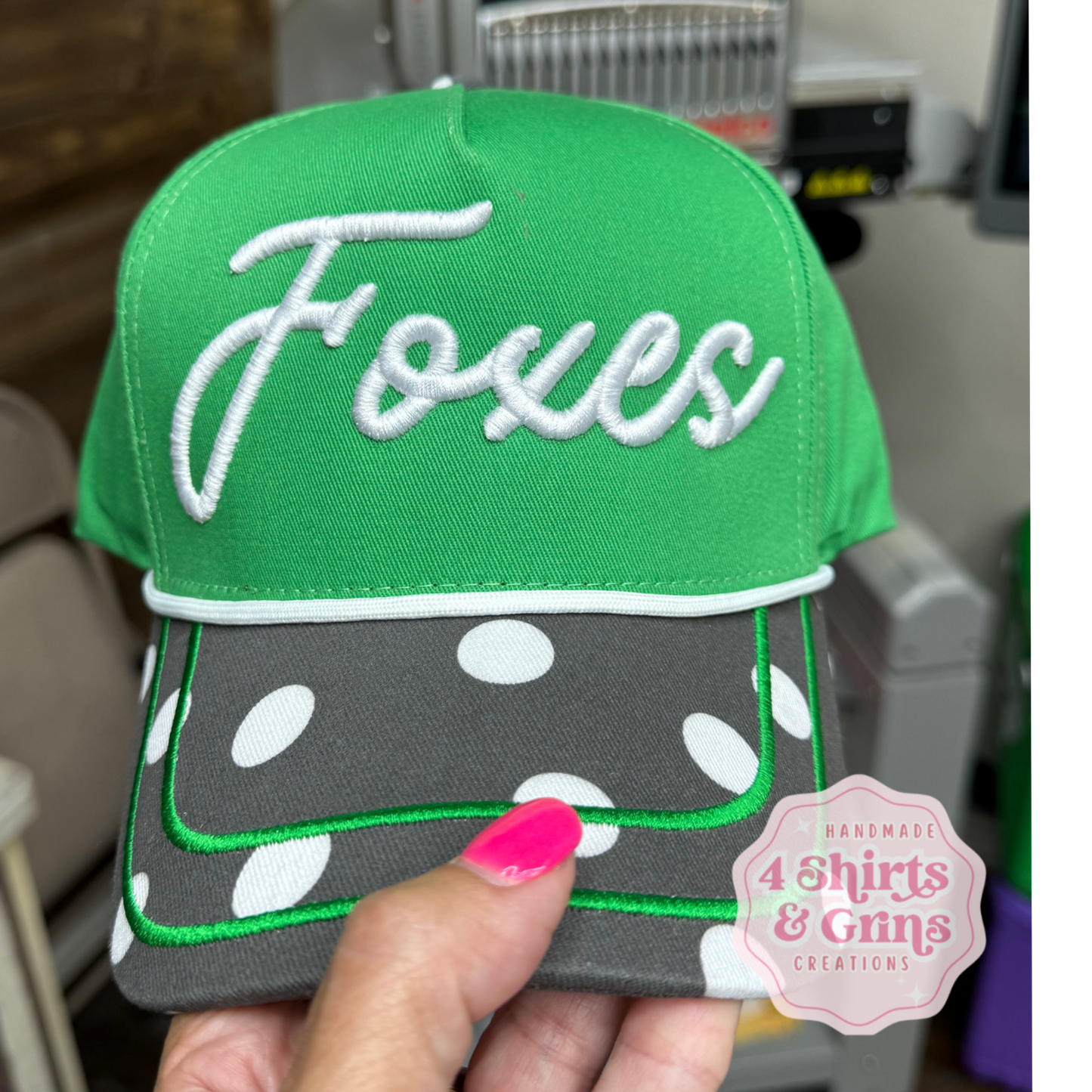 Custom Game Day Puff Embroidered Polka Dot Hat | Personalized Team Spirit Cap