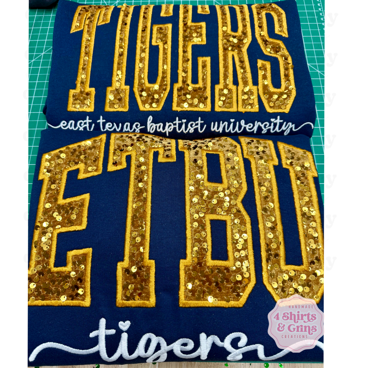 Custom Sequin Mascot Embroidered Sweatshirt | Personalized School Spirit Crewneck | Choose Wording, Sequin Color & Thread Color