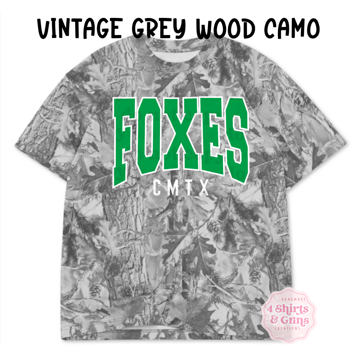 Custom Vintage Camo & Leopard Oversized Boxy Tee