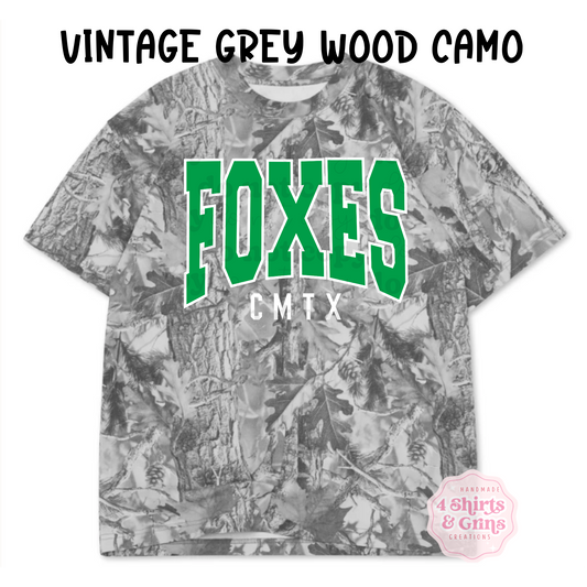 Custom Vintage Camo & Leopard Oversized Boxy Tee