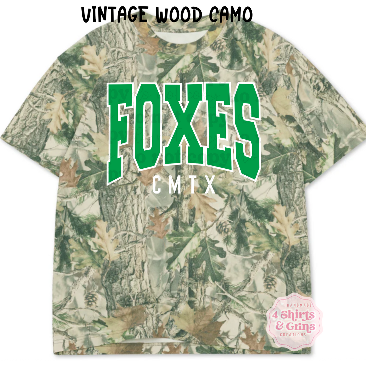Custom Vintage Camo & Leopard Oversized Boxy Tee