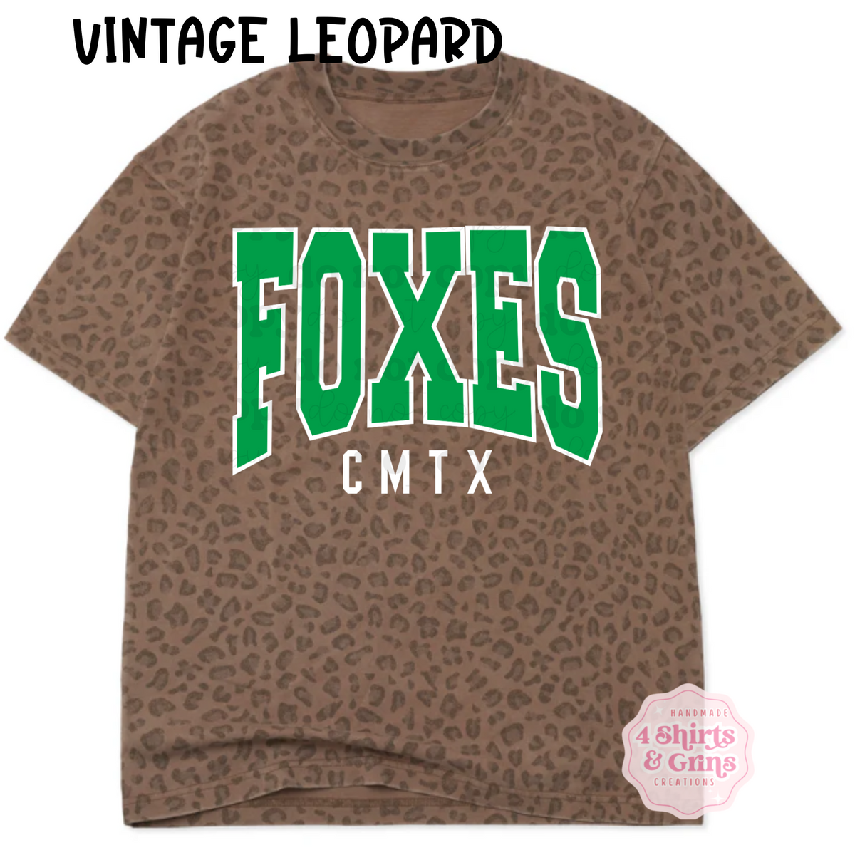 Custom Vintage Camo & Leopard Oversized Boxy Tee