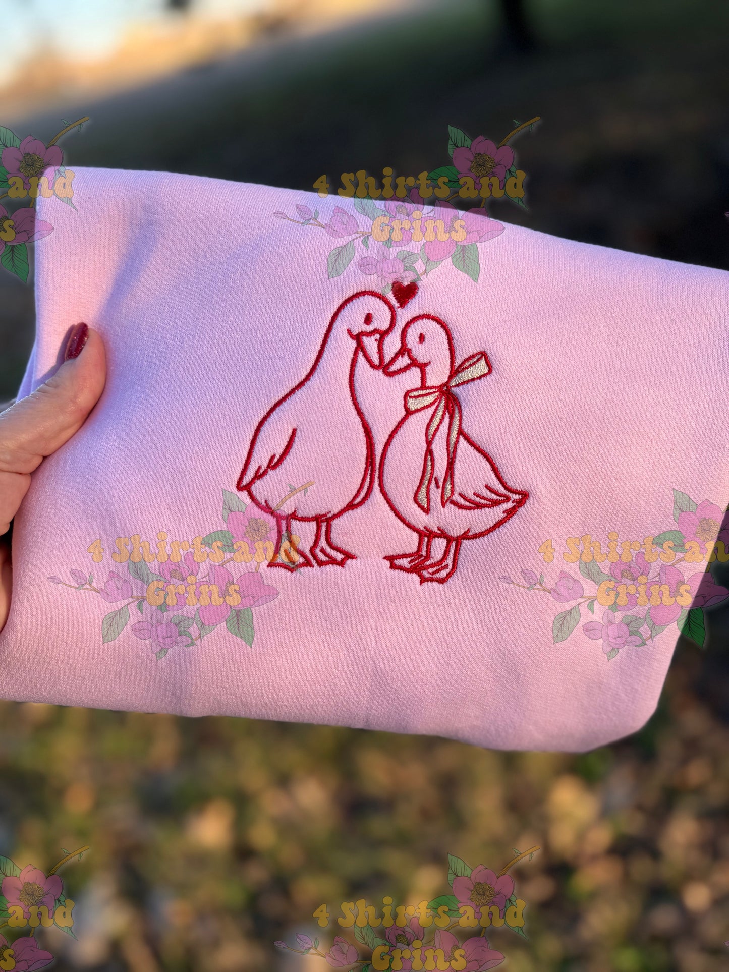 Goose Love Embroidered Shirt or Sweatshirt