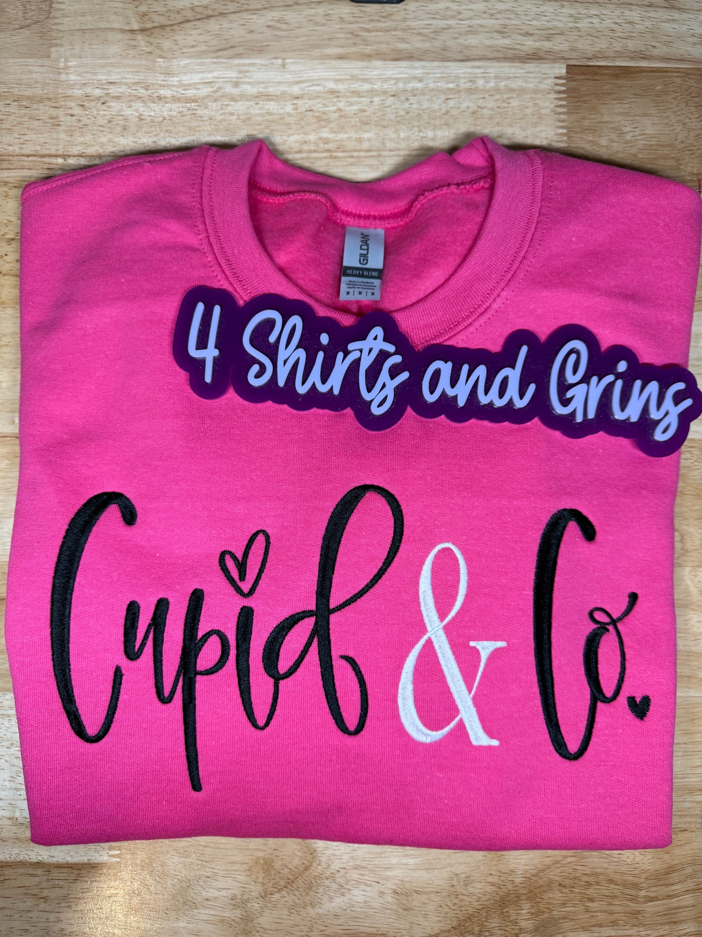 Cupid & Co Embroidered Sweatshirt – Heliconia Pink