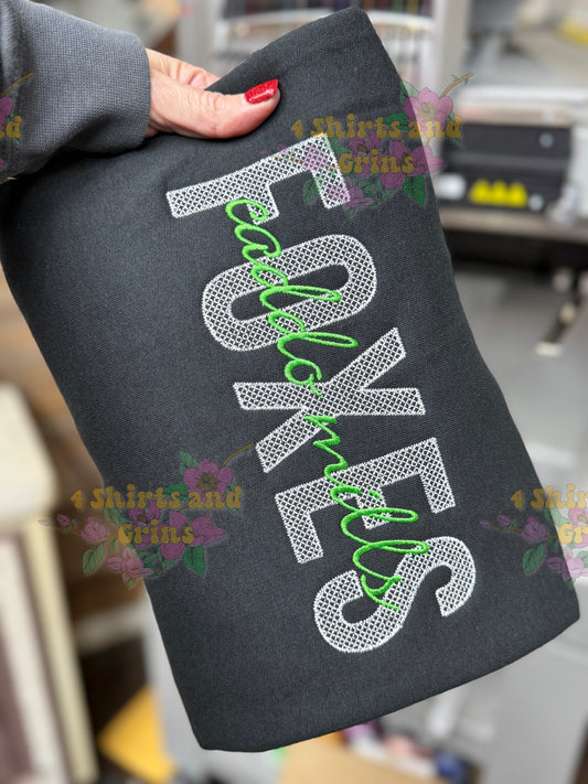 Custom Fully Embroidered Sweatshirt | Personalized Words & Thread Colors | Unisex Crewneck