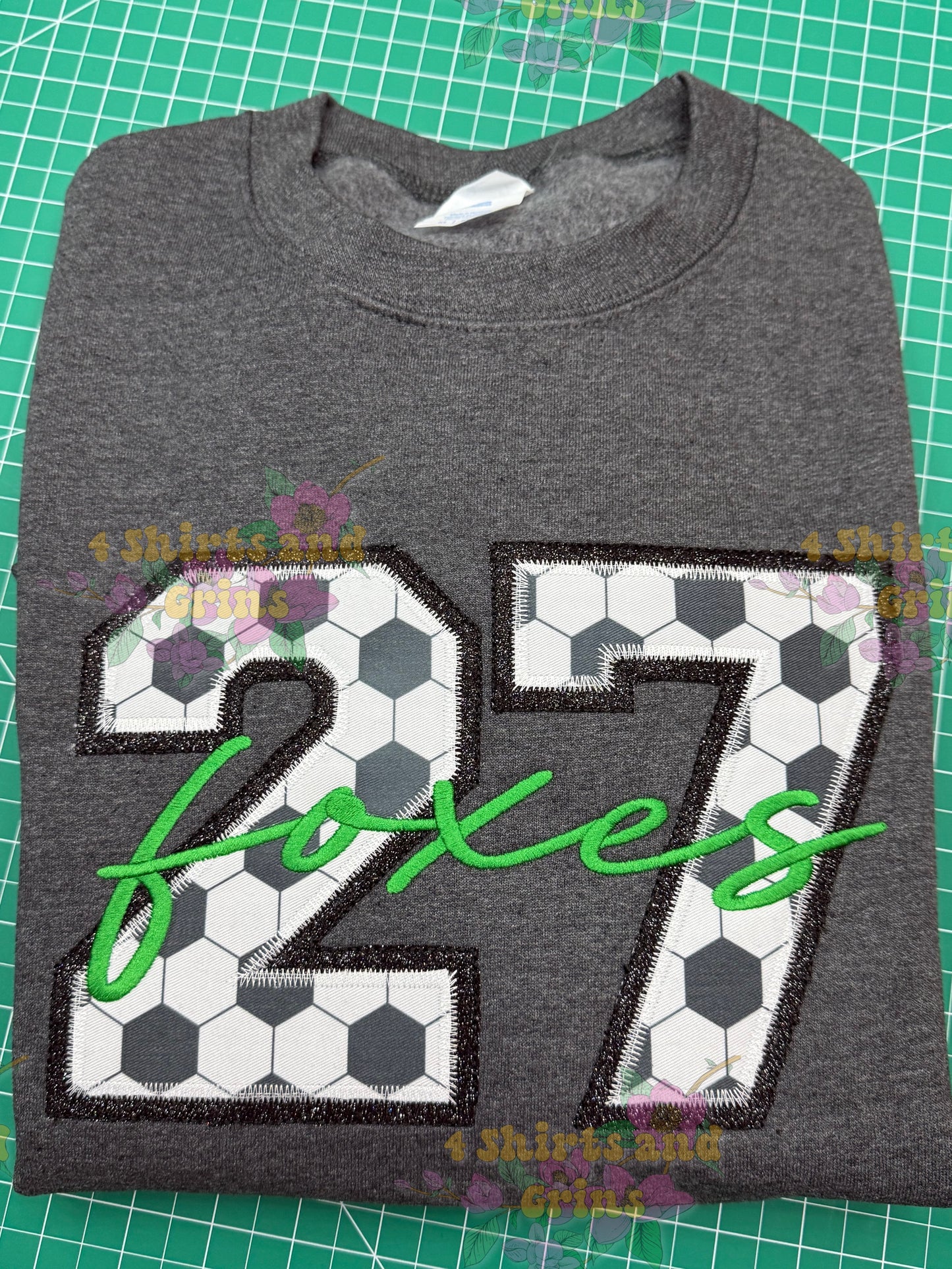 Custom Soccer Double Appliqué Embroidered Sweatshirt