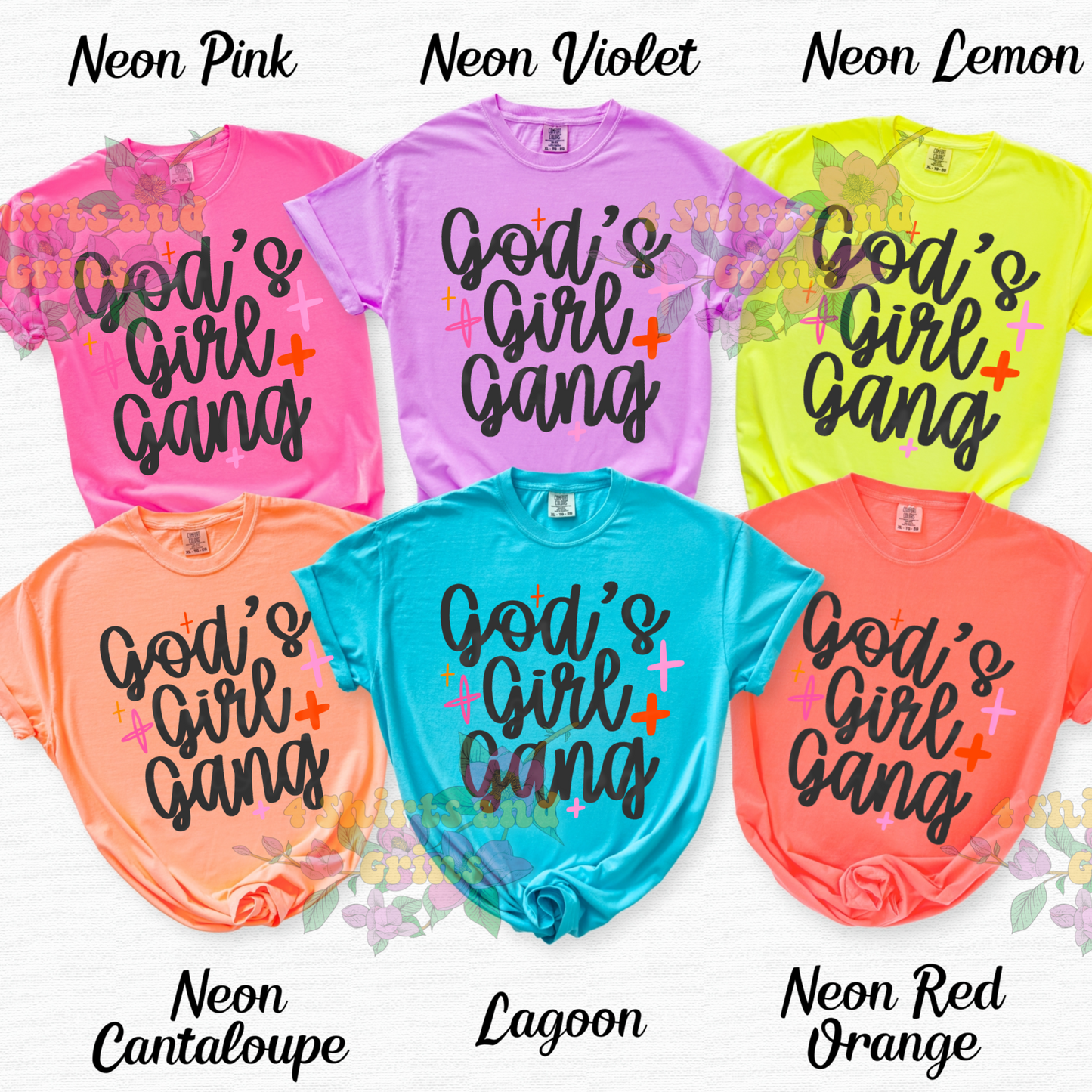God’s Girl Gang Comfort Colors T-Shirt | Youth & Adult Sizes | Faith Graphic Tee | Church Group Shirt