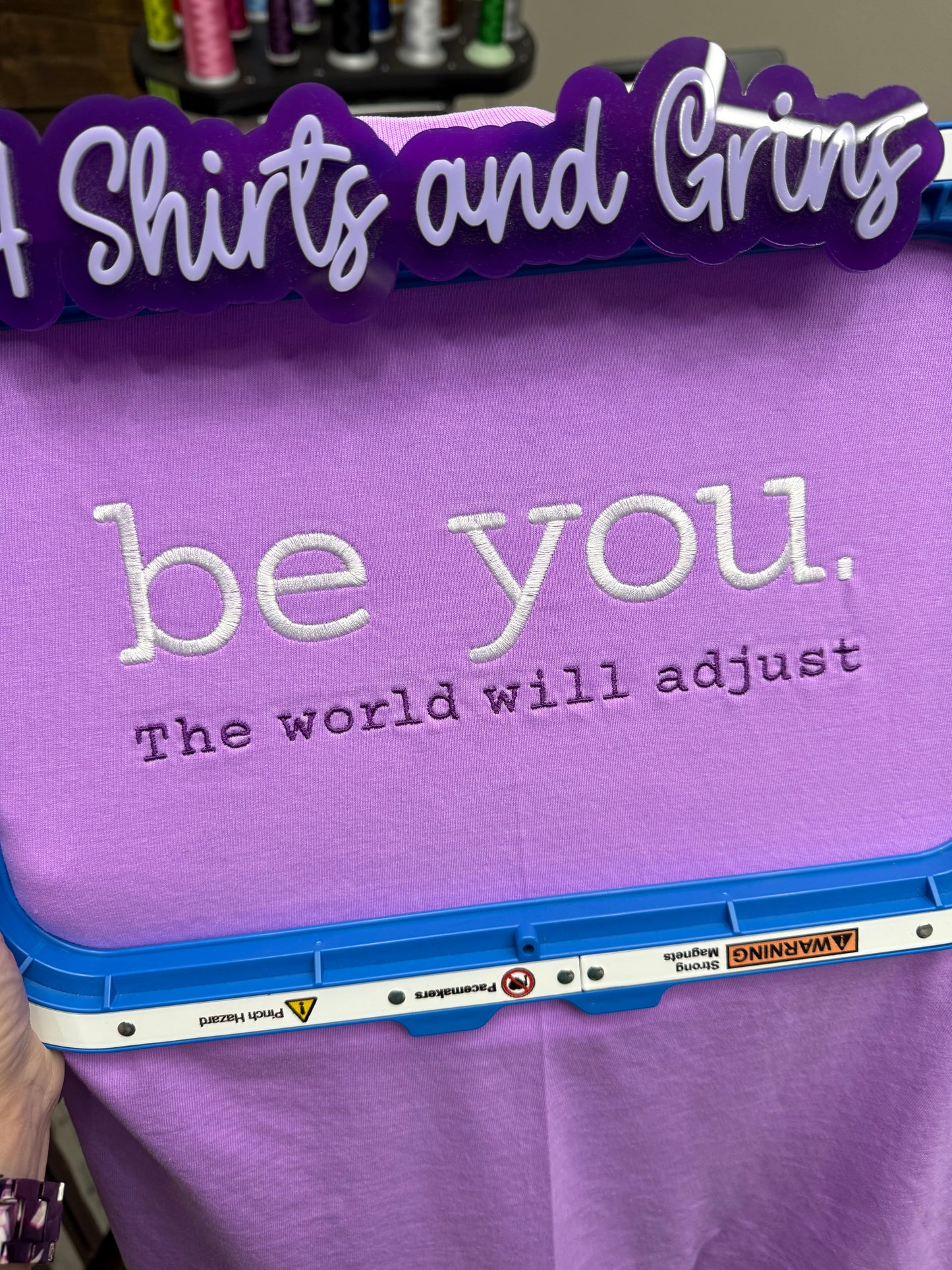 Be You Embroidered Comfort Colors T-Shirt | Neon Purple Graphic Tee | Inspirational Shirt