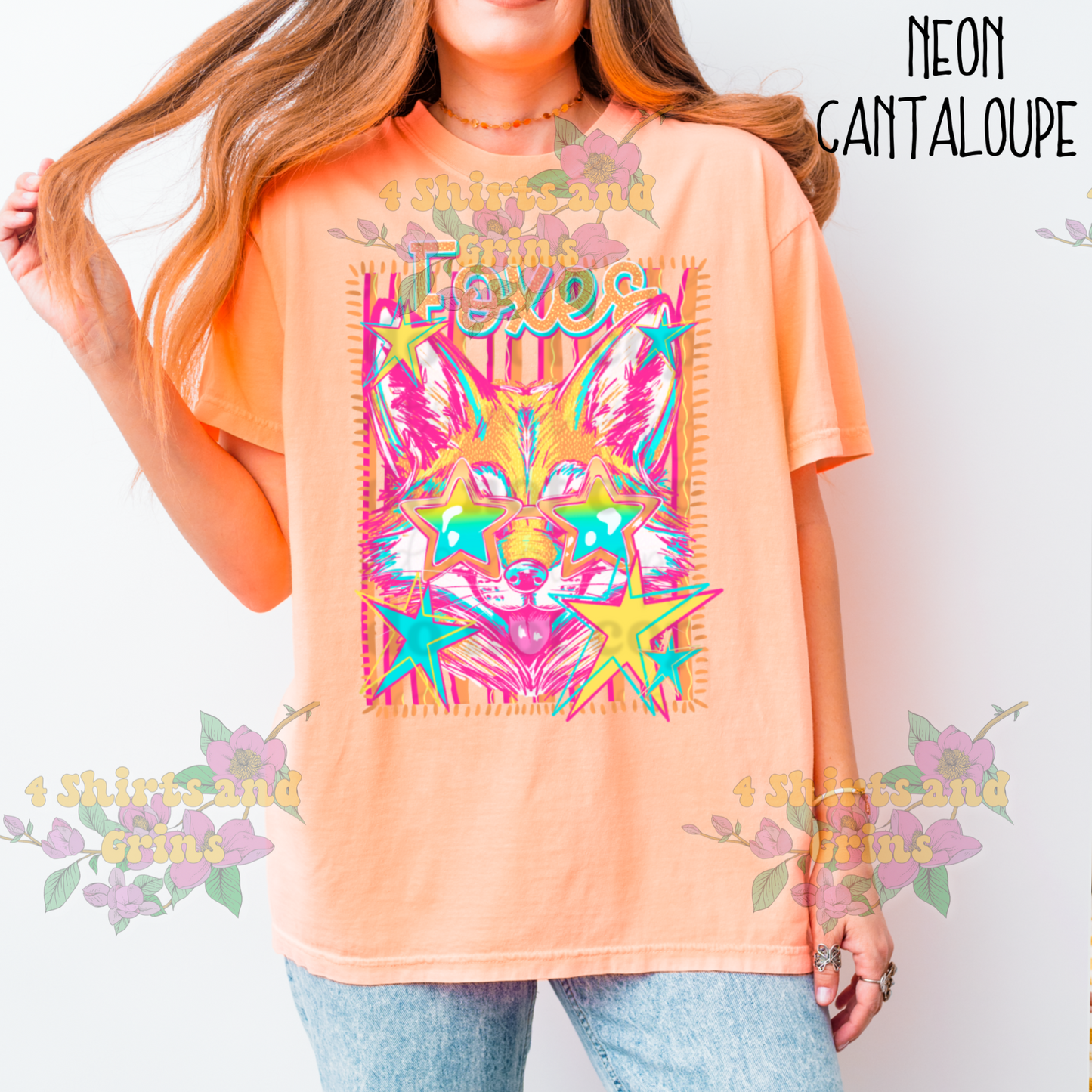 Neon Star Fox Tee – Retro Fox Graphic Shirt | Comfort Colors | Youth & Adult Sizes