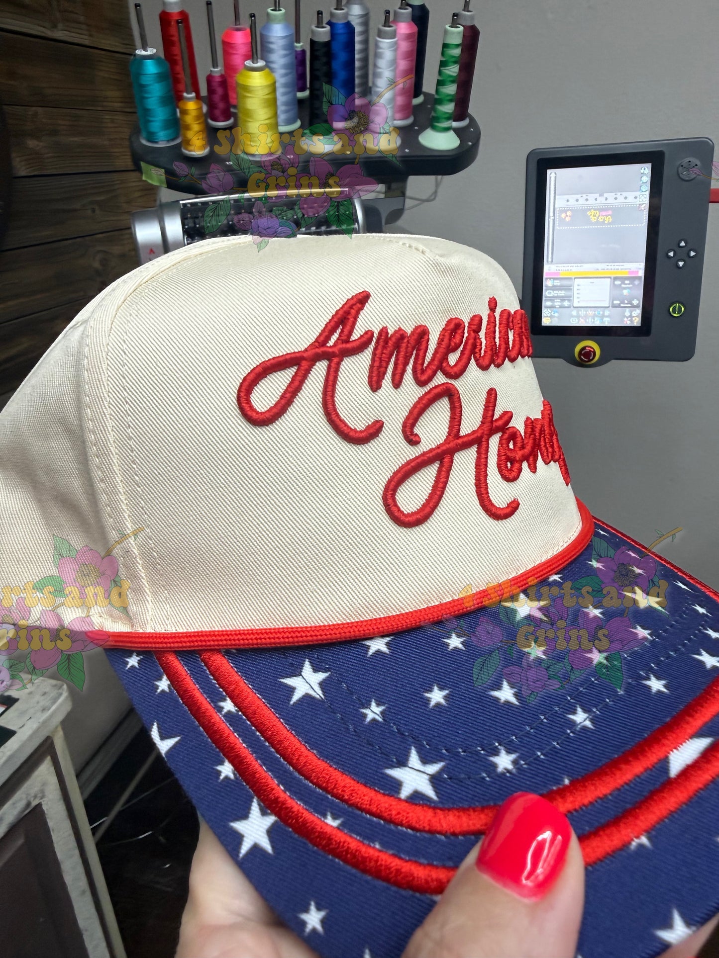 American Honey Patriotic Trucker Hat | Custom Embroidered Hat | Retro USA Hat | 4th of July Hat | Patriotic Baseball Cap