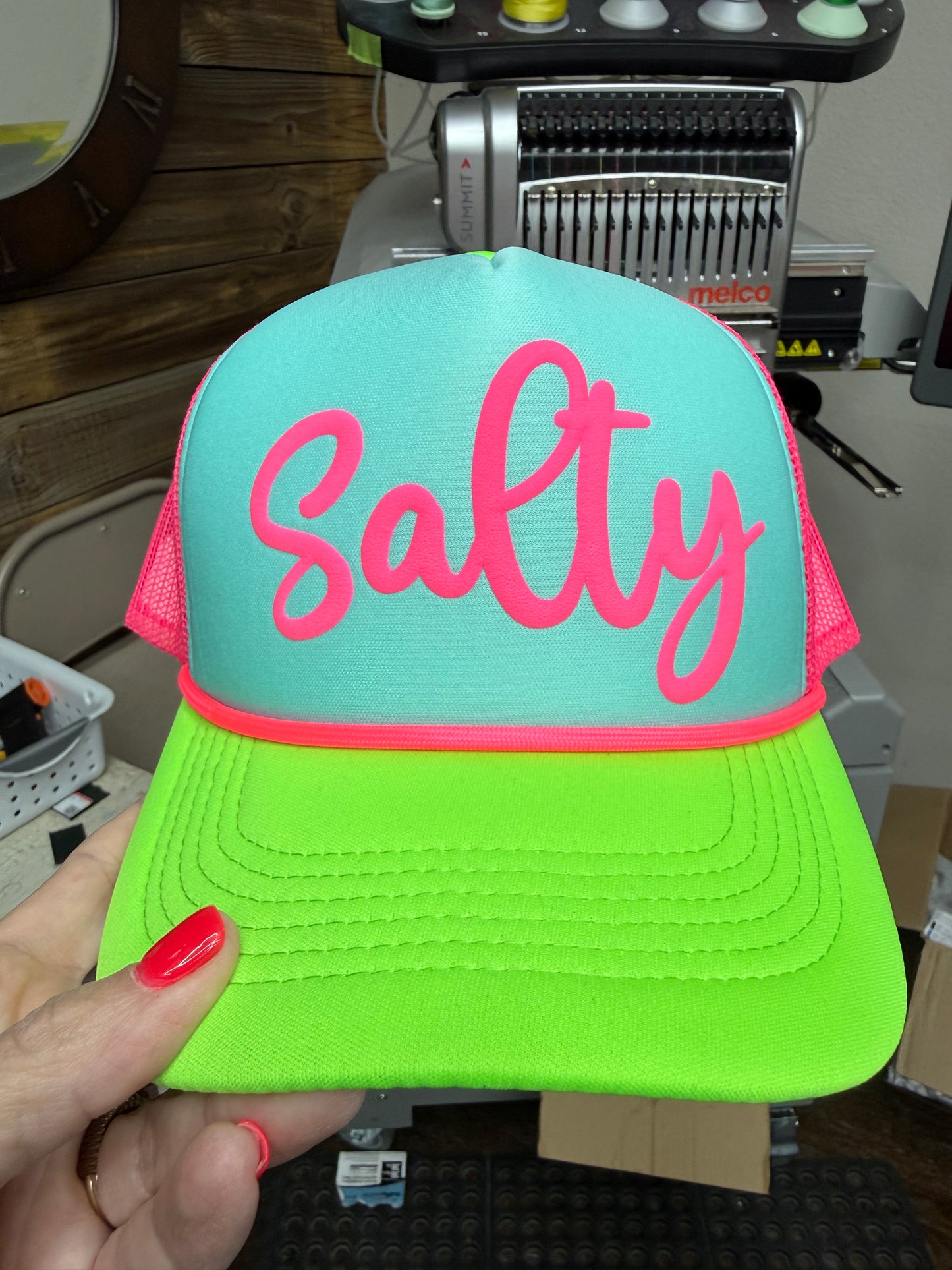 Custom Neon Trucker Hat | Personalized Foam Trucker Hat | Vinyl Puff Hat | Retro Beach Hat | Summer Trucker Cap | Name Hat