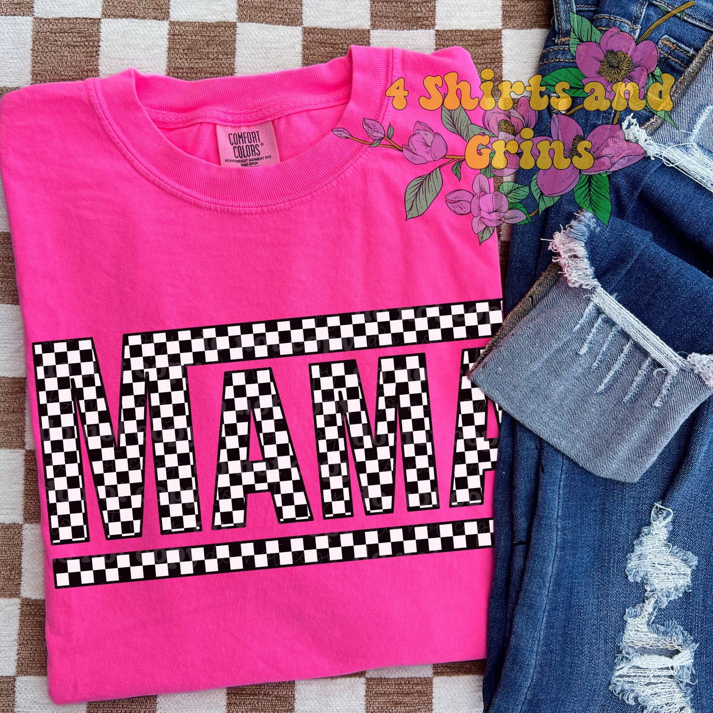 Neon Checkered Mama