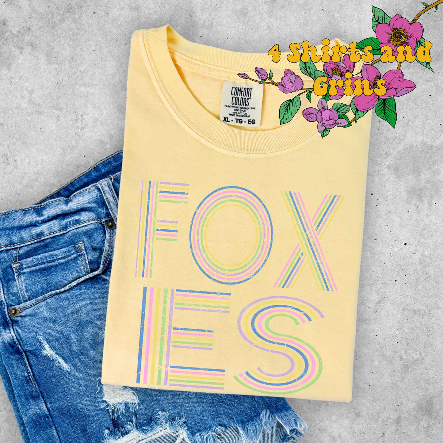 Retro Pastel Foxes Tee