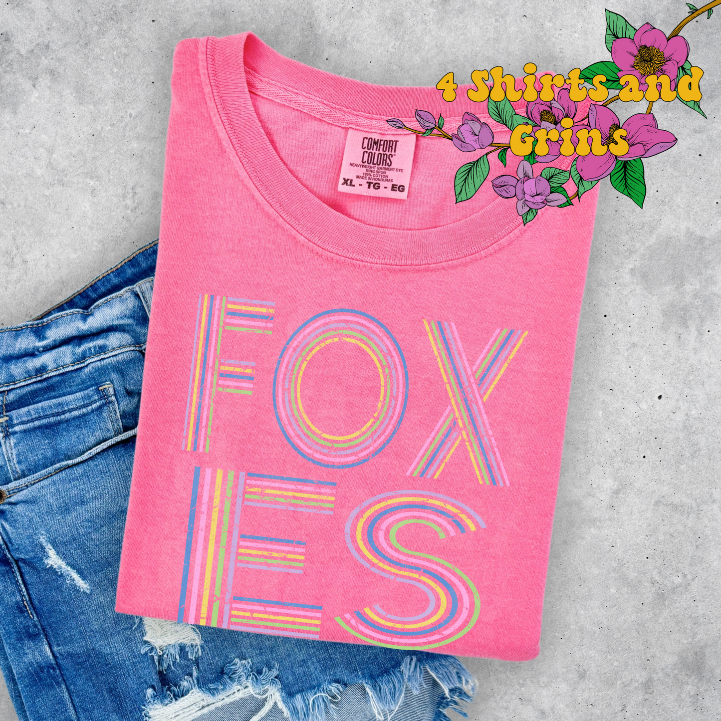 Retro Pastel Foxes Tee