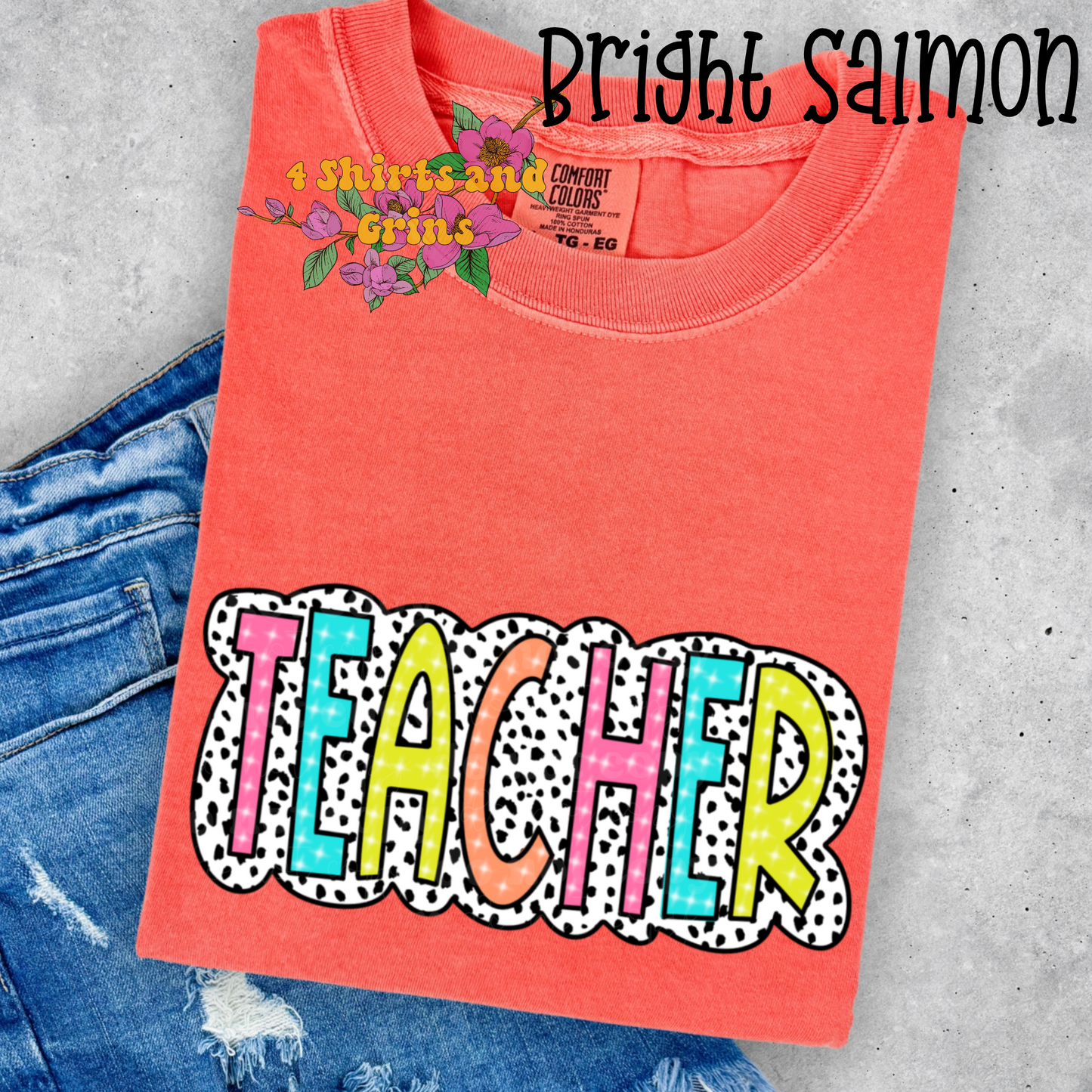 Colorful Dalmatian Teacher Shirt