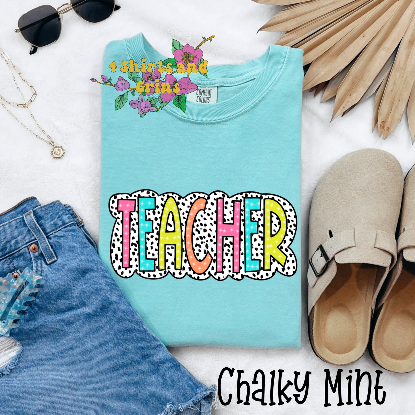 Colorful Dalmatian Teacher Shirt