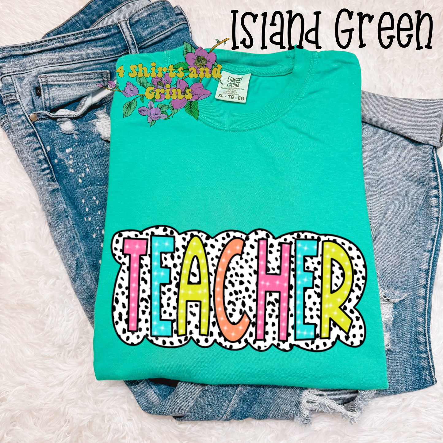 Colorful Dalmatian Teacher Shirt